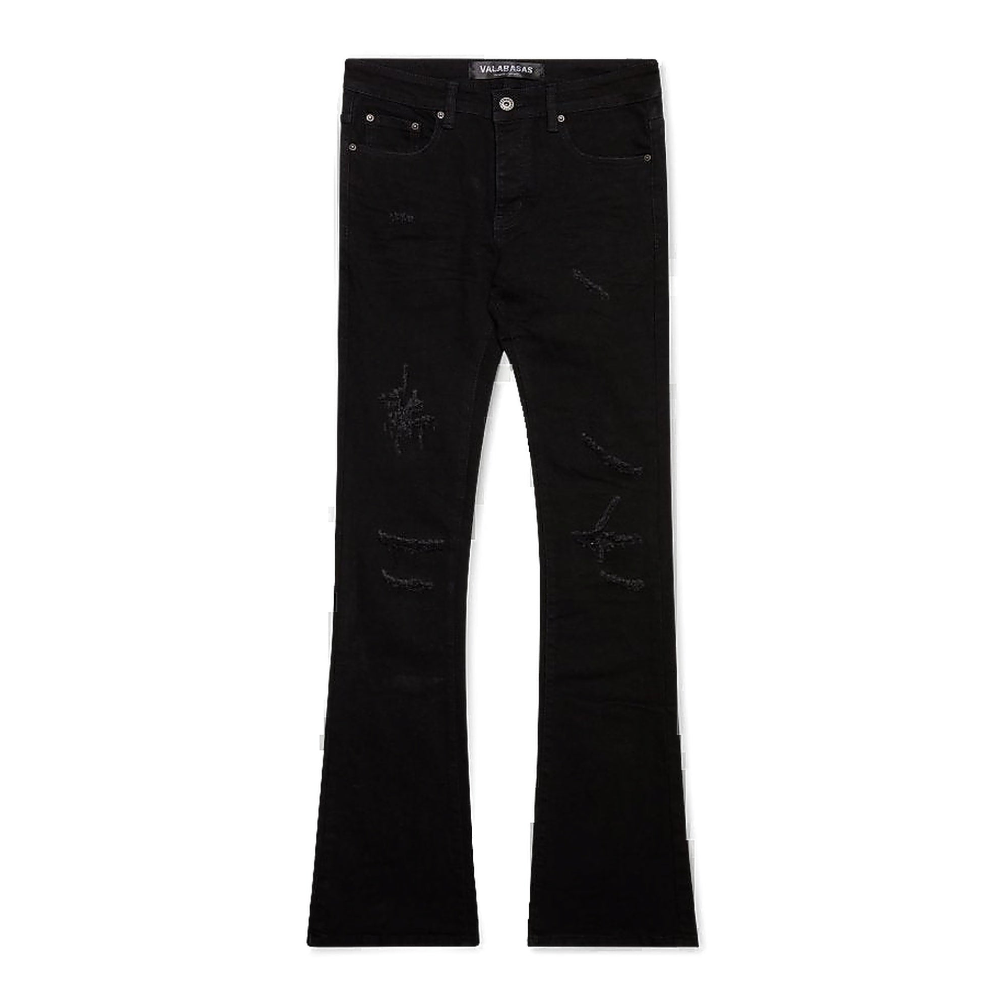 Valabasas Driftwood Jet Black Stacked Jeans - Black