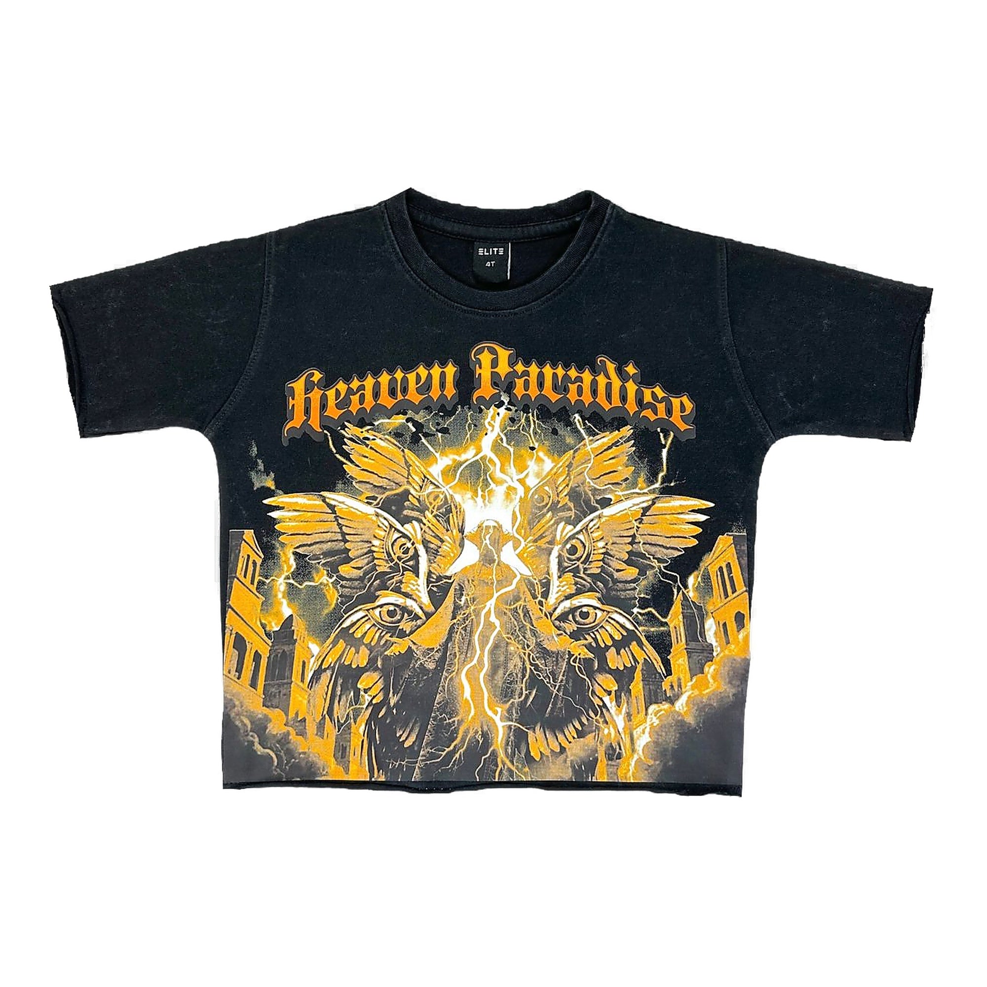 Elite Premium Paradise Cropped Oversized Tee Kids - Black