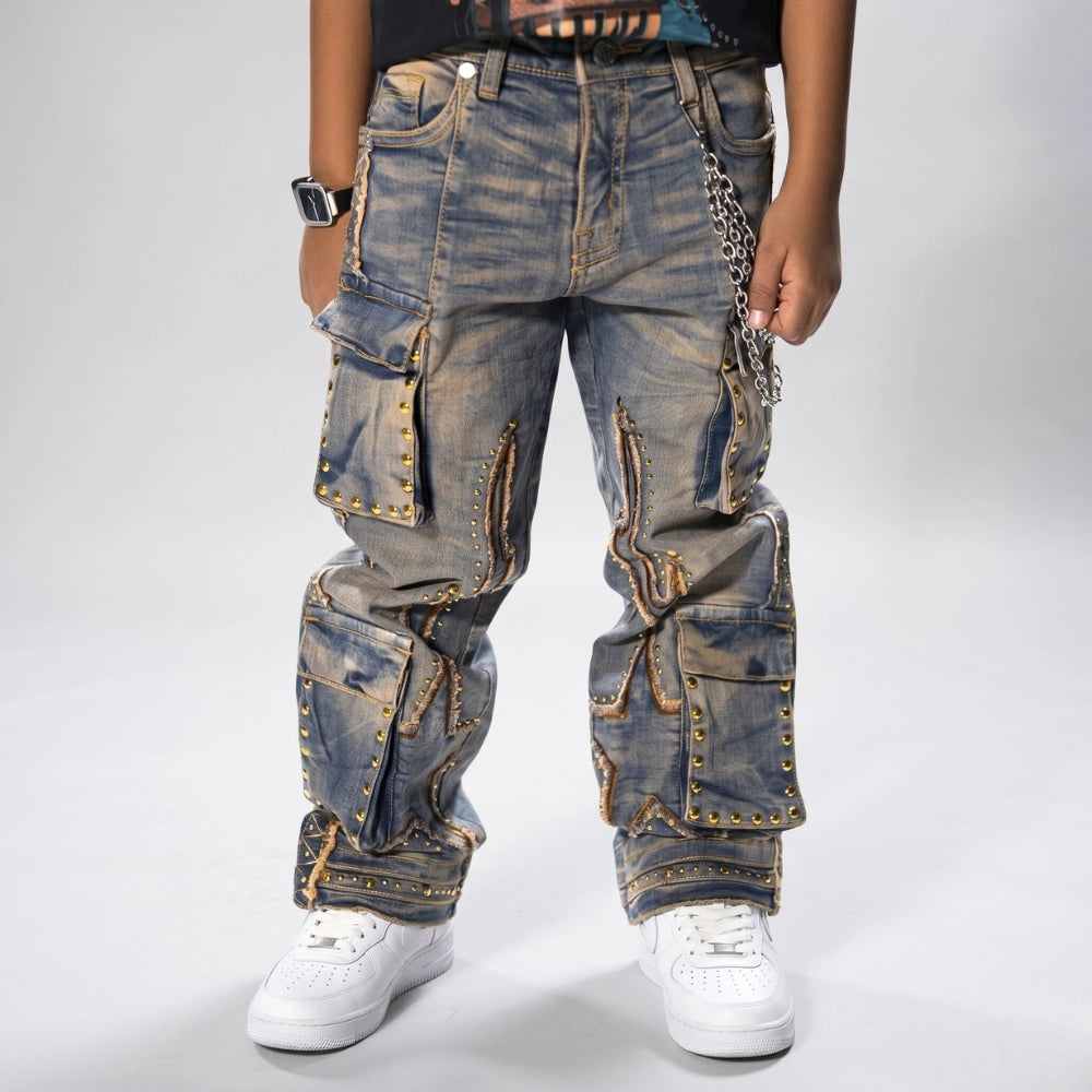 Elite Premium Chain Kids Jeans - Vintage Wash