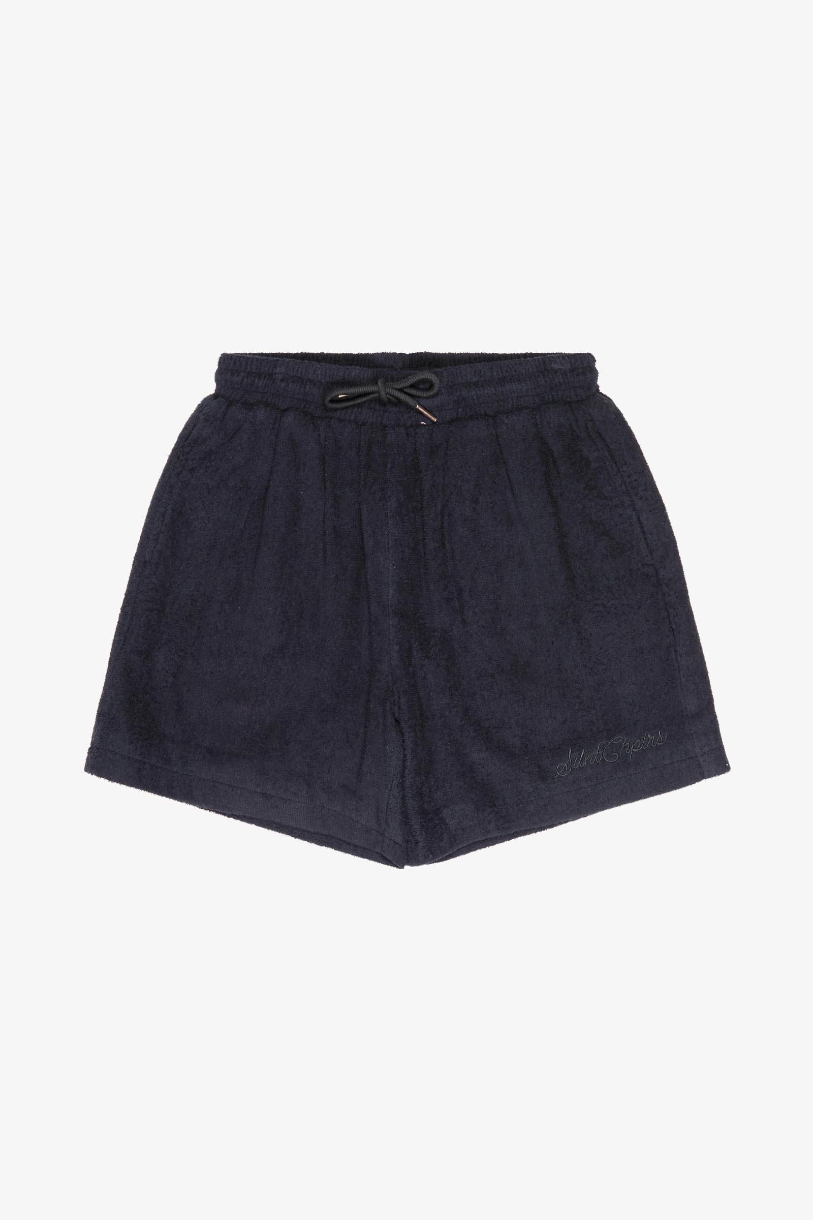 Silnt Chptrs Embroidered Terry Shorts - Elastic Waist