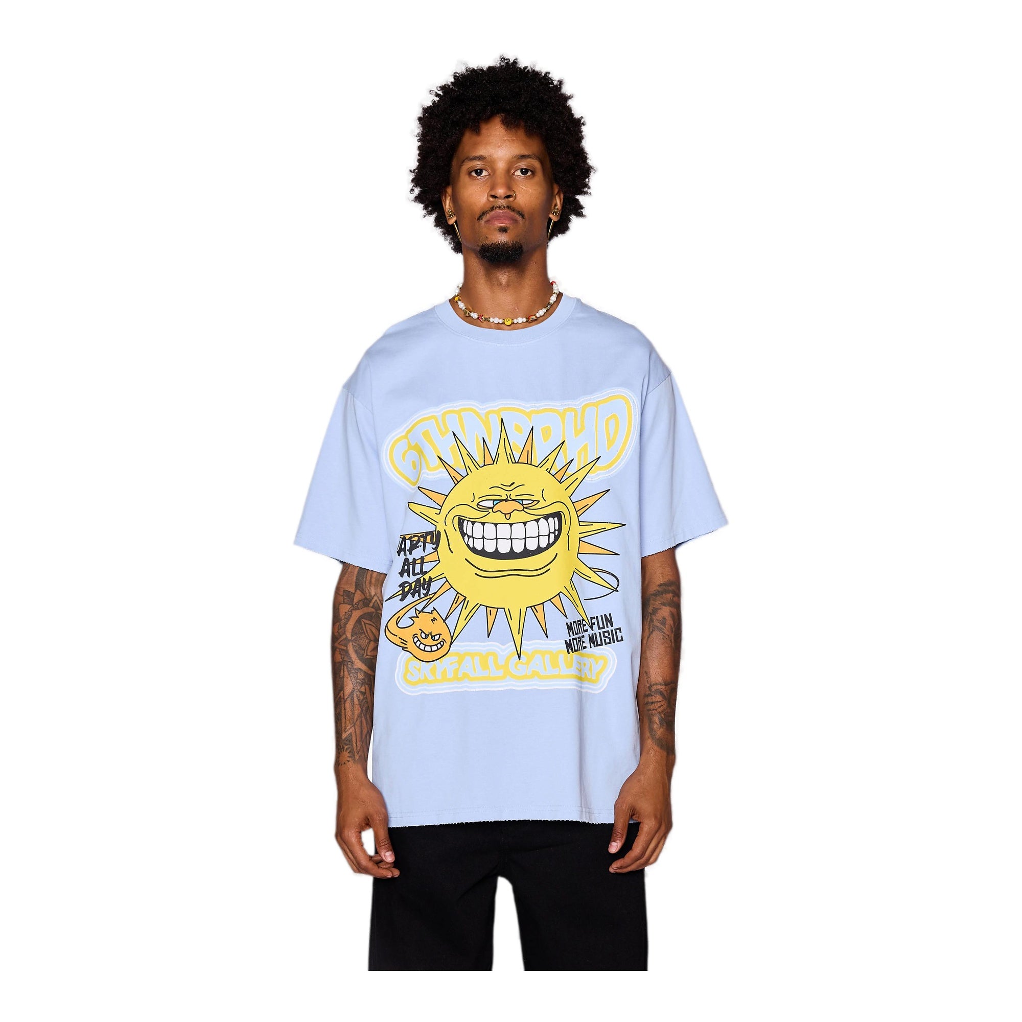 6Th Nbrhd Skyfall Men's T-Shirt - Light Blue