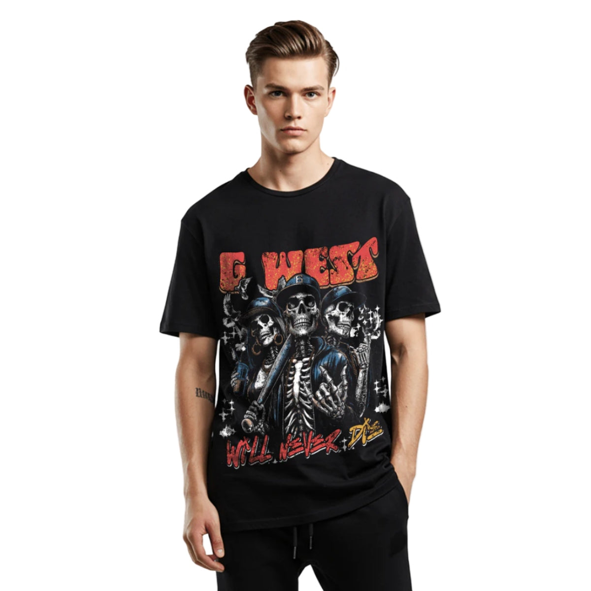 G-West "Rhinestone I Love My Game Tee" T-Shirt - Black