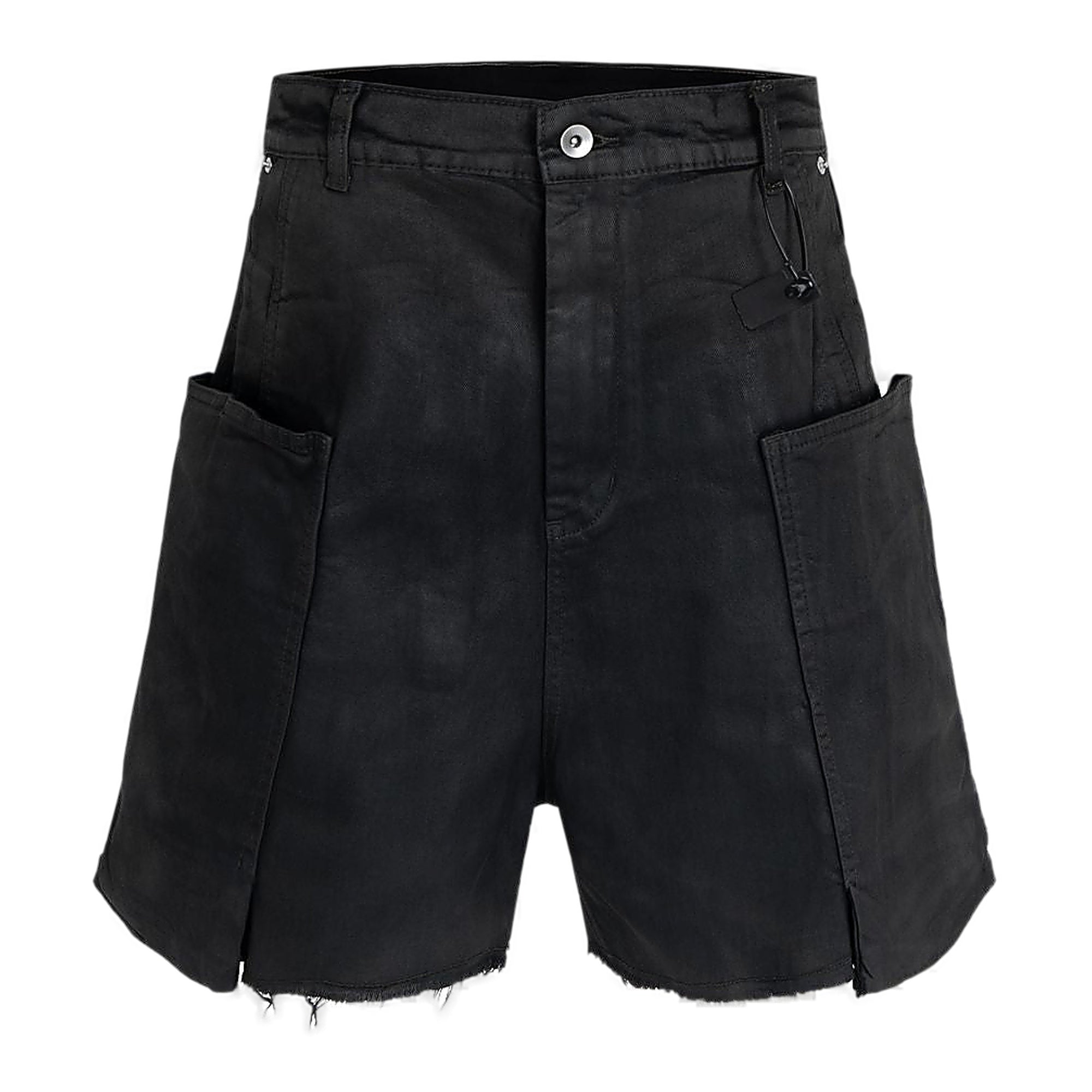 Undeveloped Raw Hem Shorts - Waxed Denim