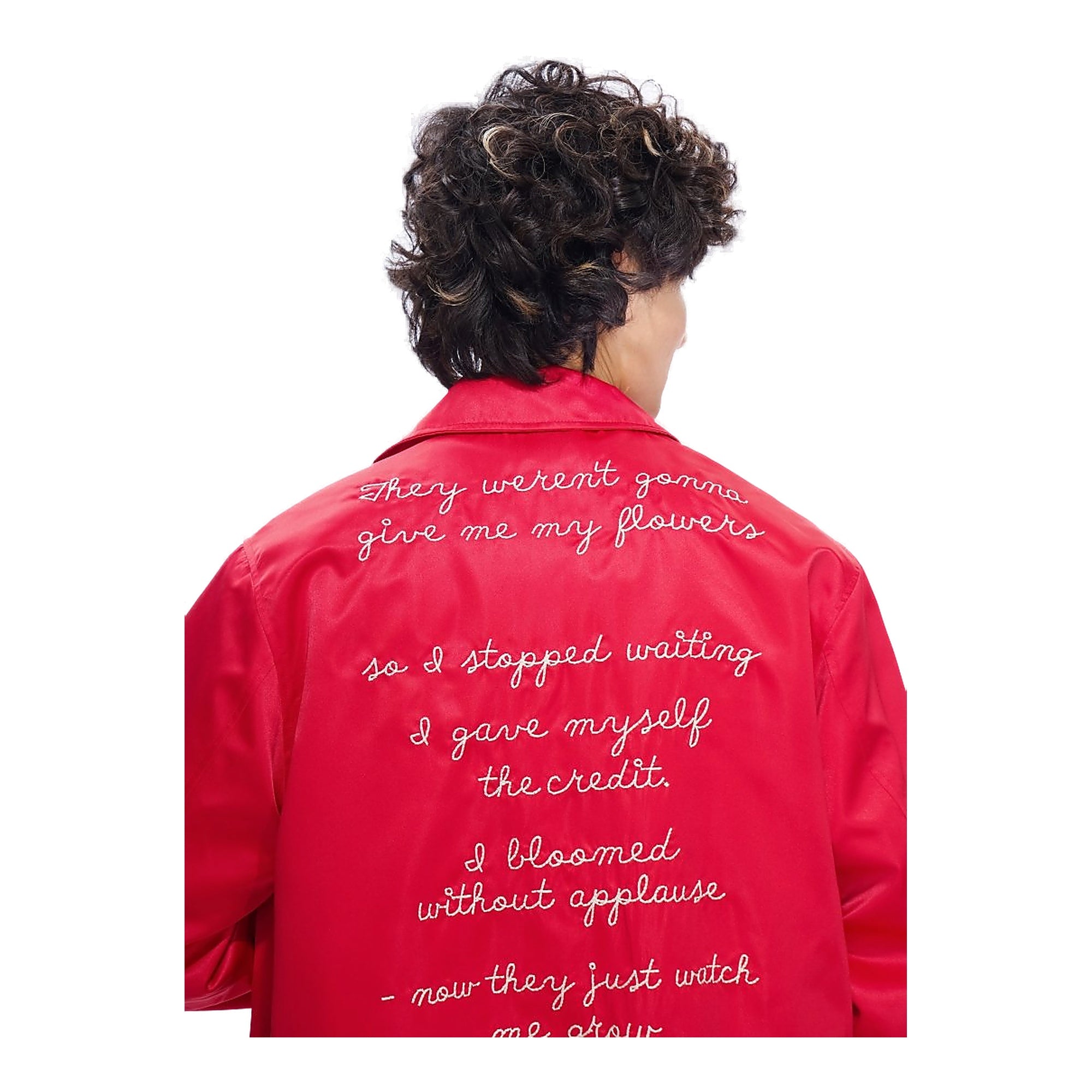 Valabasas Applause Satin Varsity Jacket - Red
