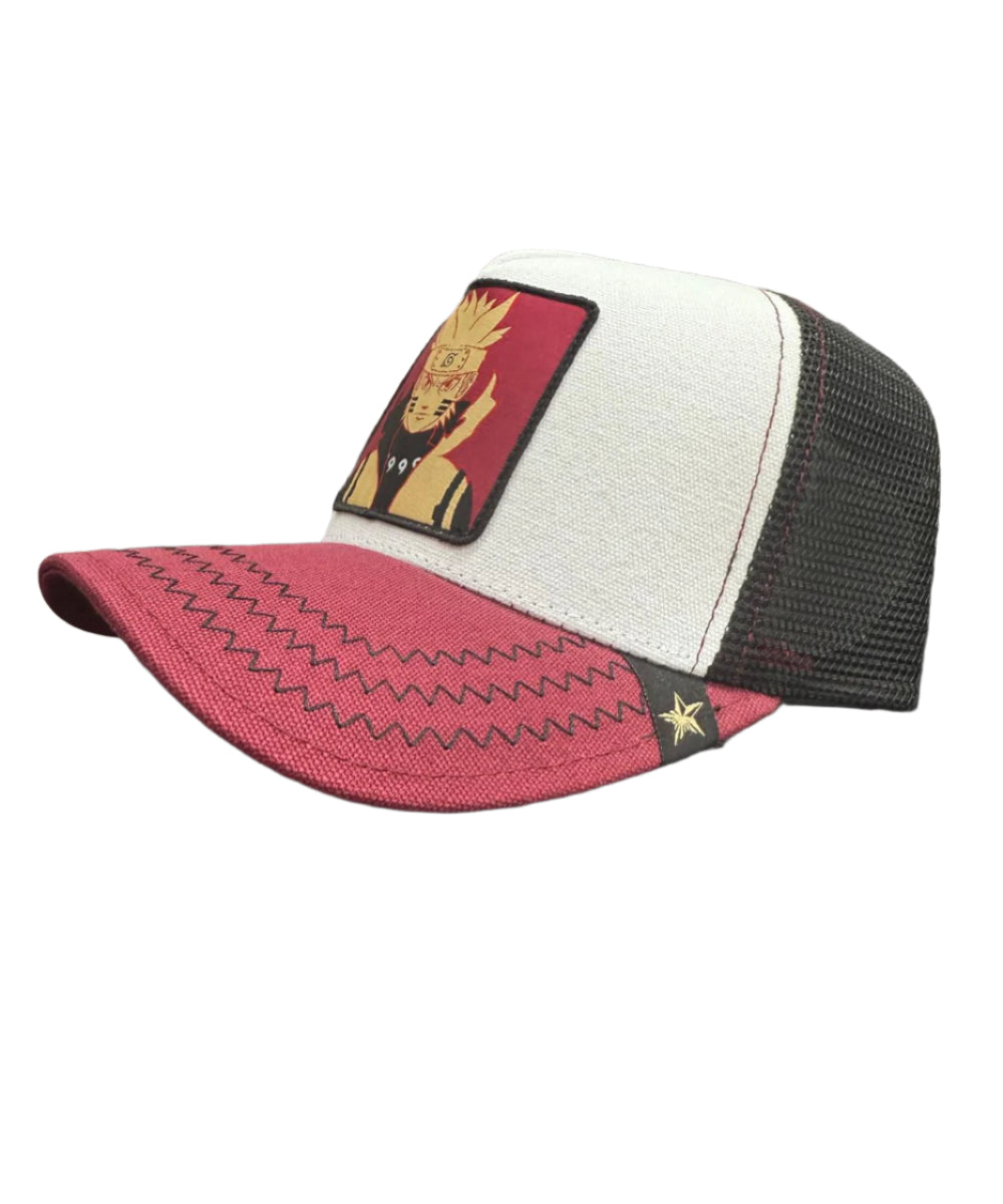 Gold Star Naruto Trucker Hat - Red
