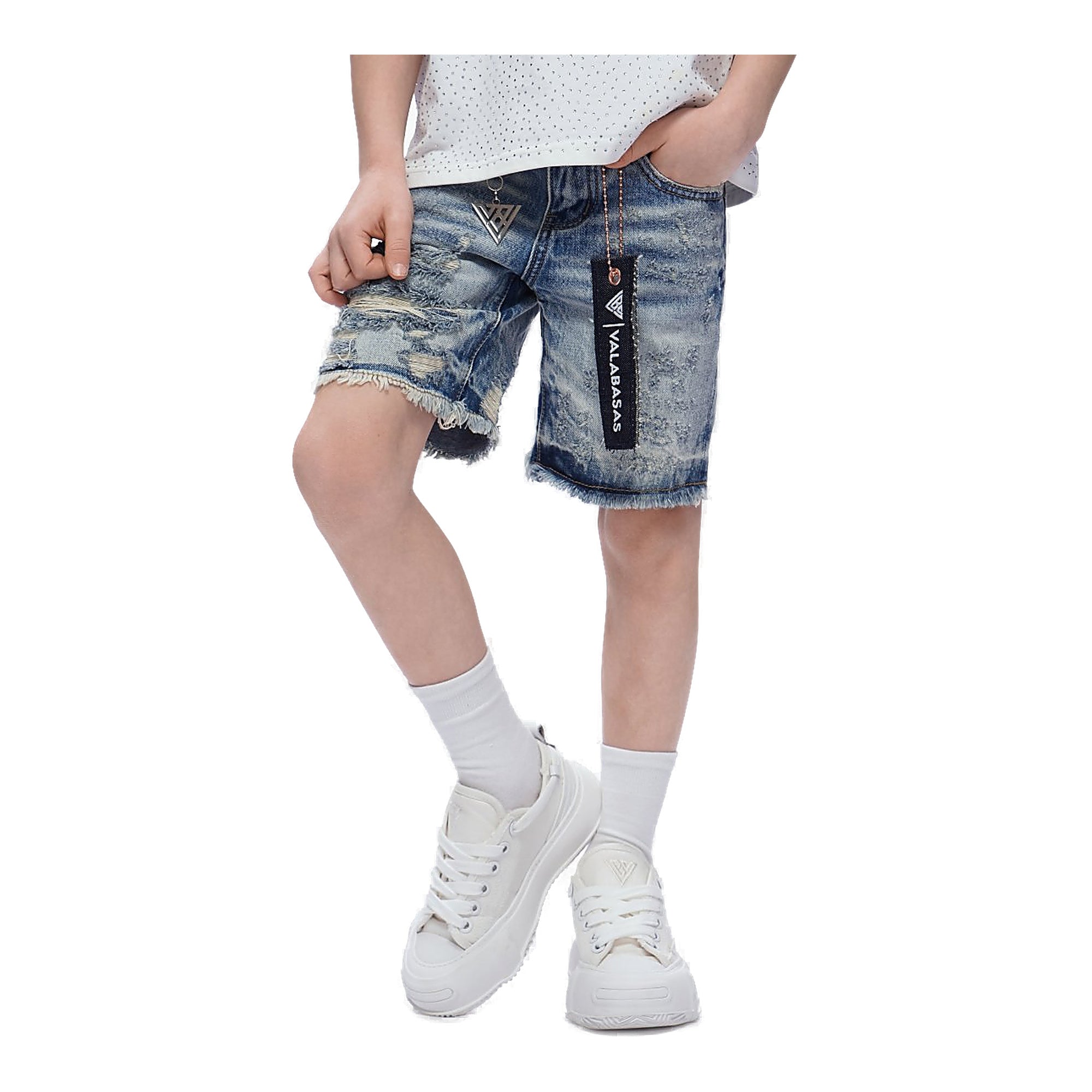 Valabasas Tag Youth Shorts - Raw Hem