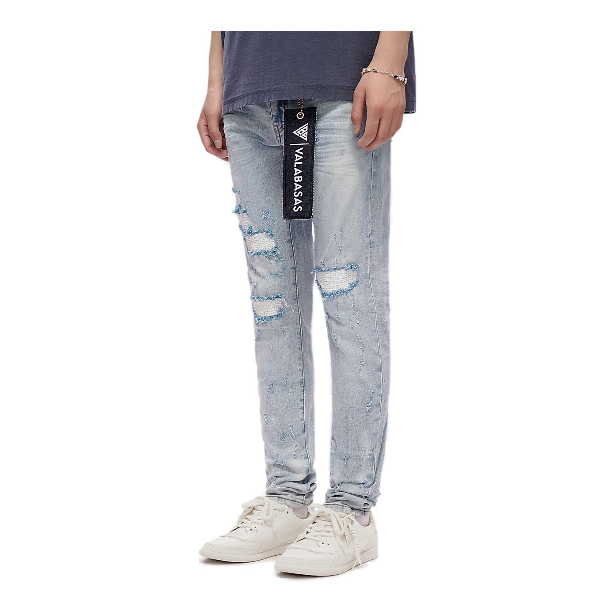 Valabasas Distressed Jeans - Skinny Fit Light Blue Wash