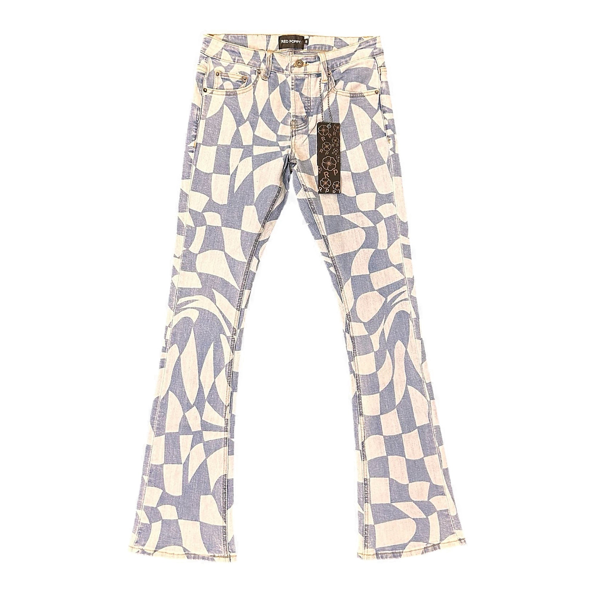 Red Poppy Vm-08 Stacked Denim Men's Jeans - Patterned