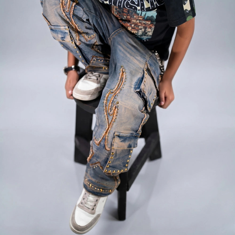 Elite Premium Chain Kids Jeans - Vintage Wash