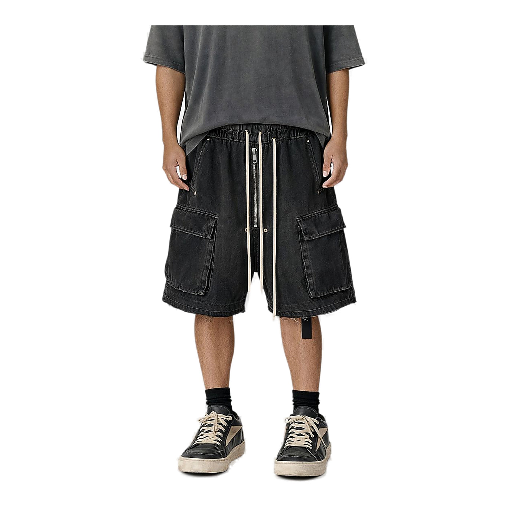 Undeveloped Drawstring Shorts - Distressed Hem