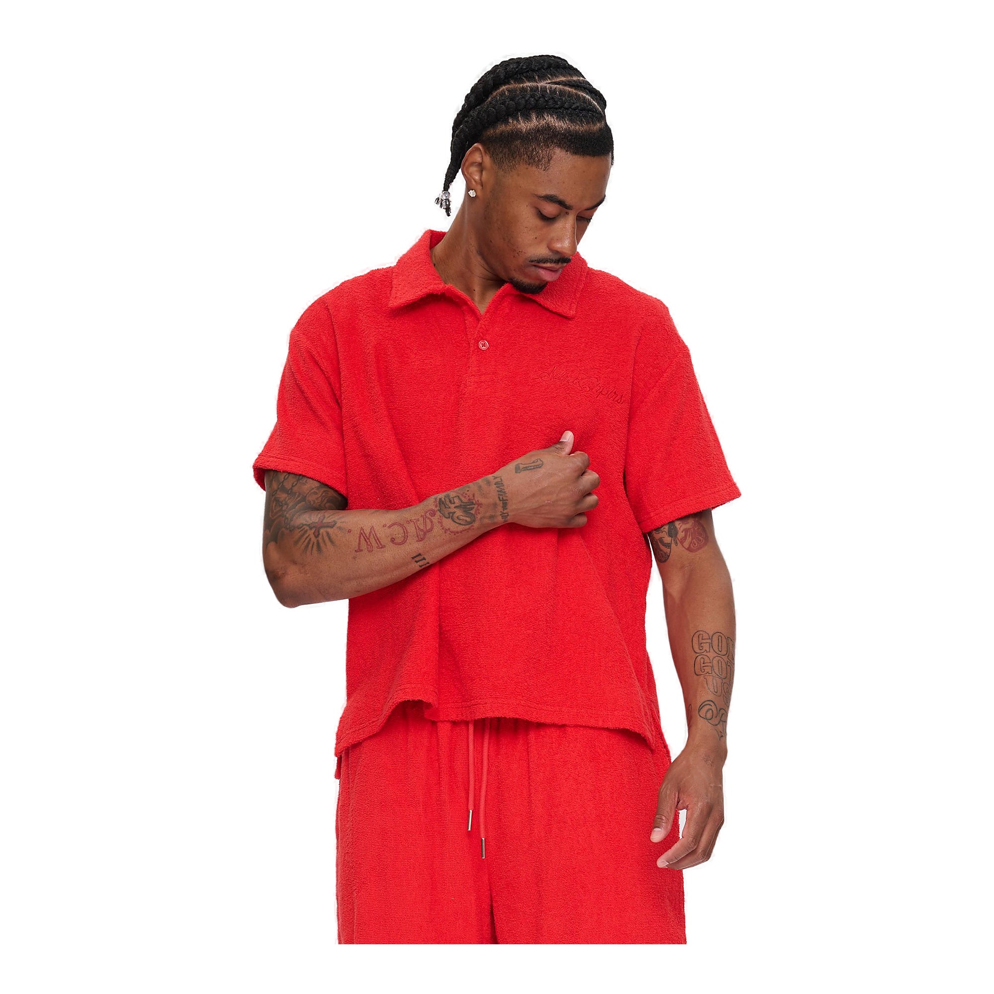 Silnt Chptrs Cursive Polo Shirt - Terry Cloth