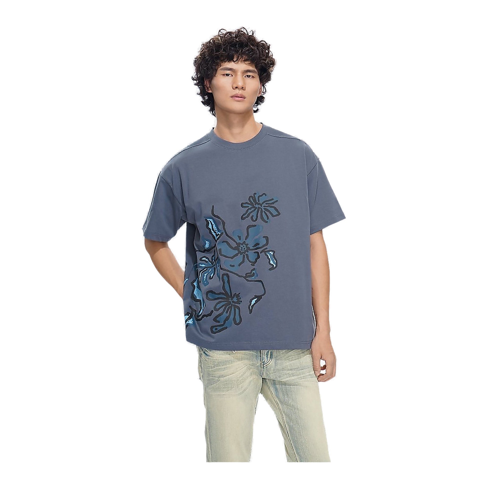 Valabasas Abstract Tee - Drop Shoulder Blue