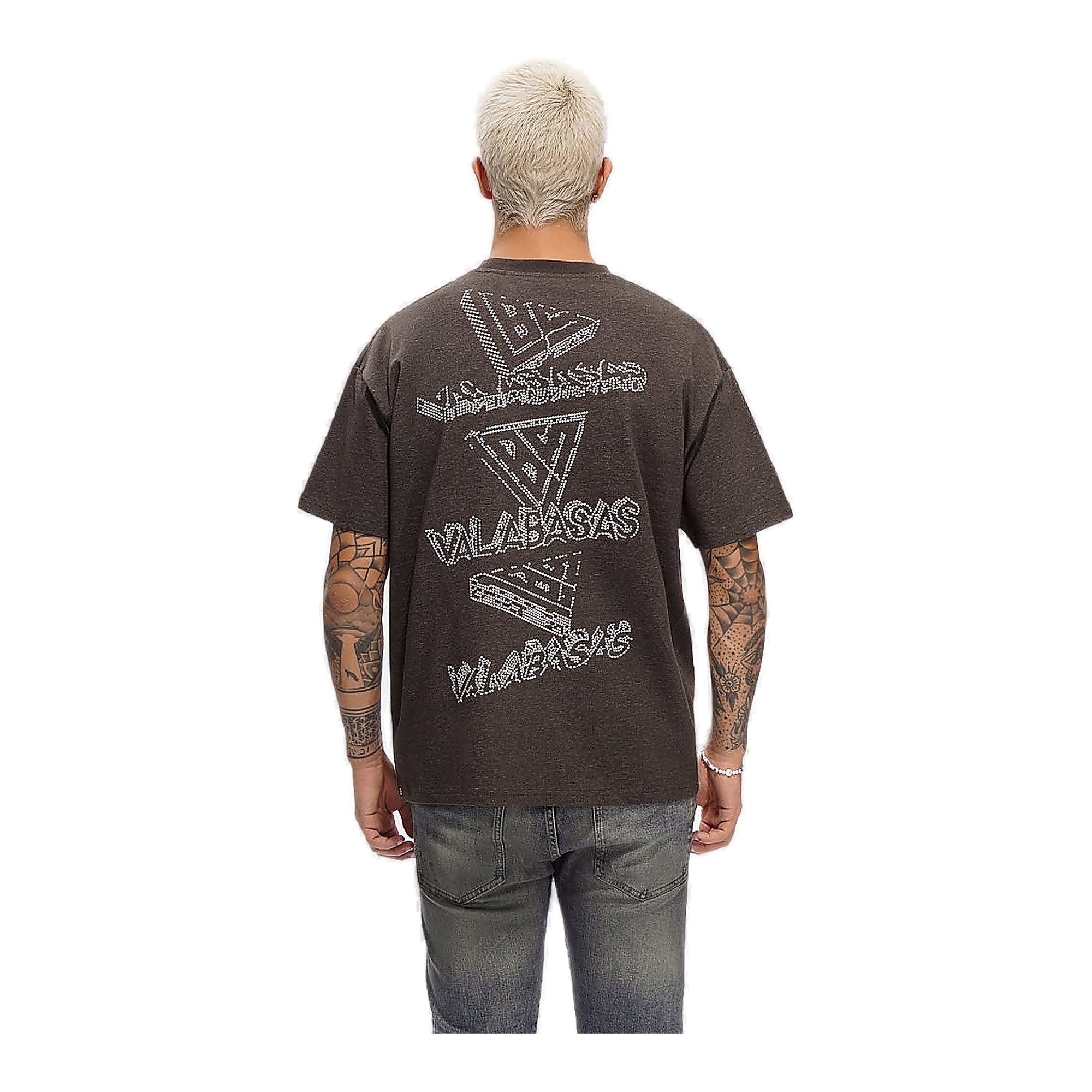 Valabasas Crystal Logo Tee - Relaxed Fit Brown