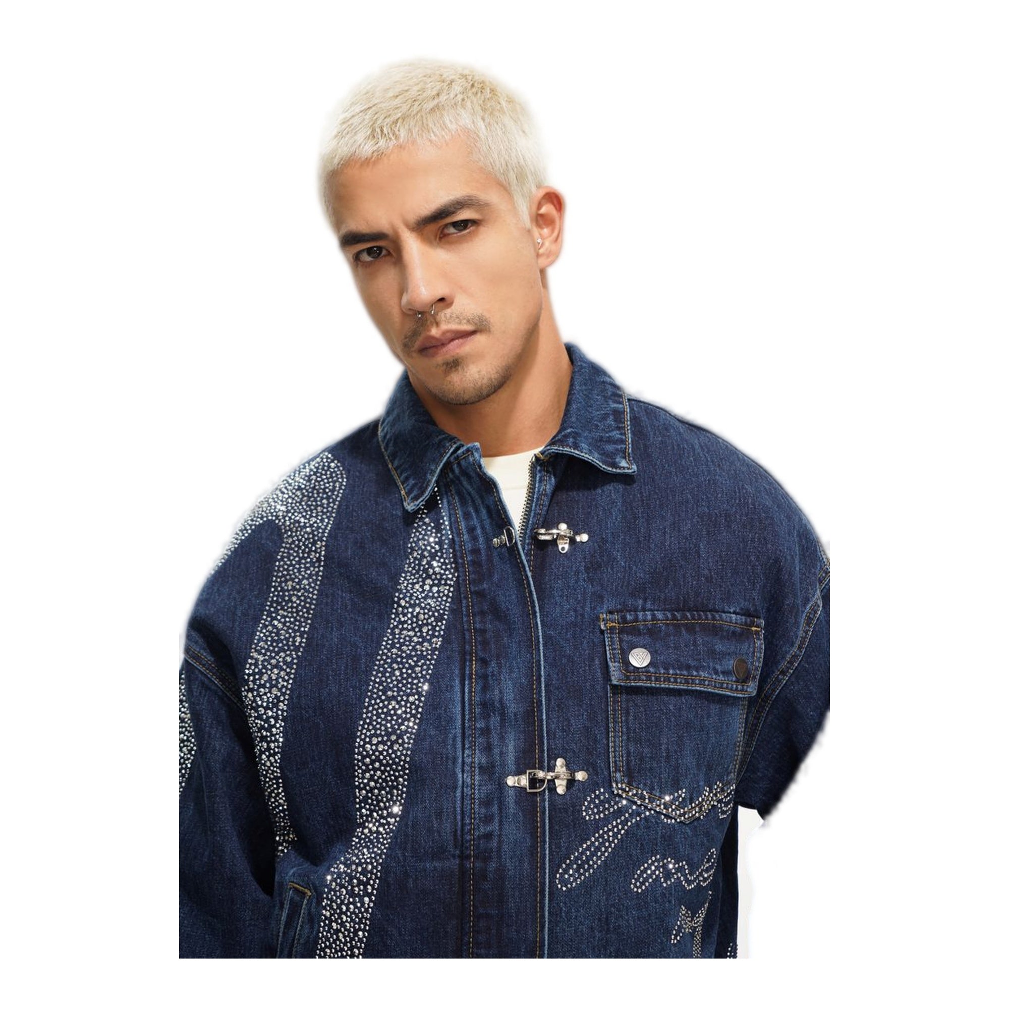 Valabasas Encrypted Rhinestone Trucker Jacket