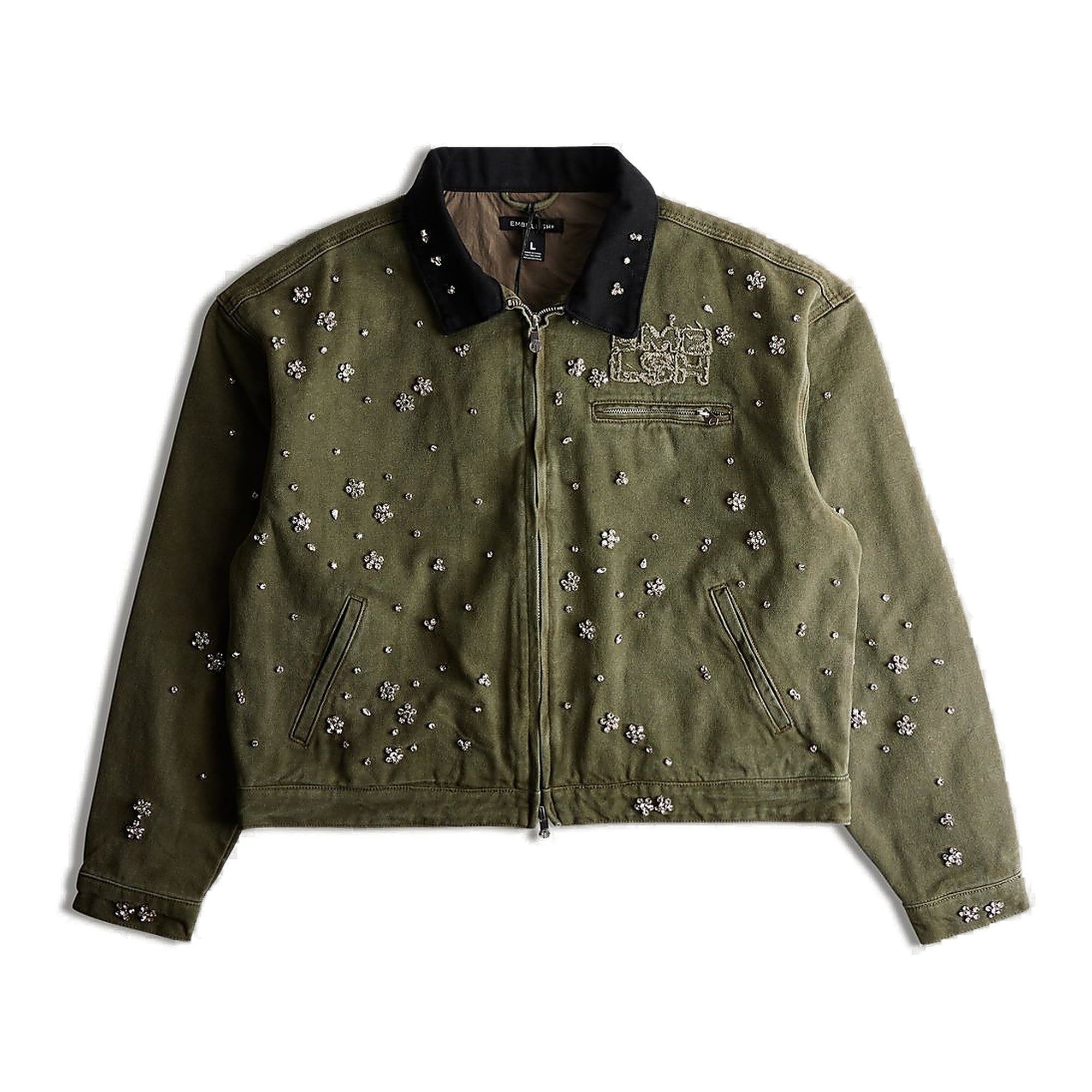 Embellish Clean Up Work Jacket - Olive Olive