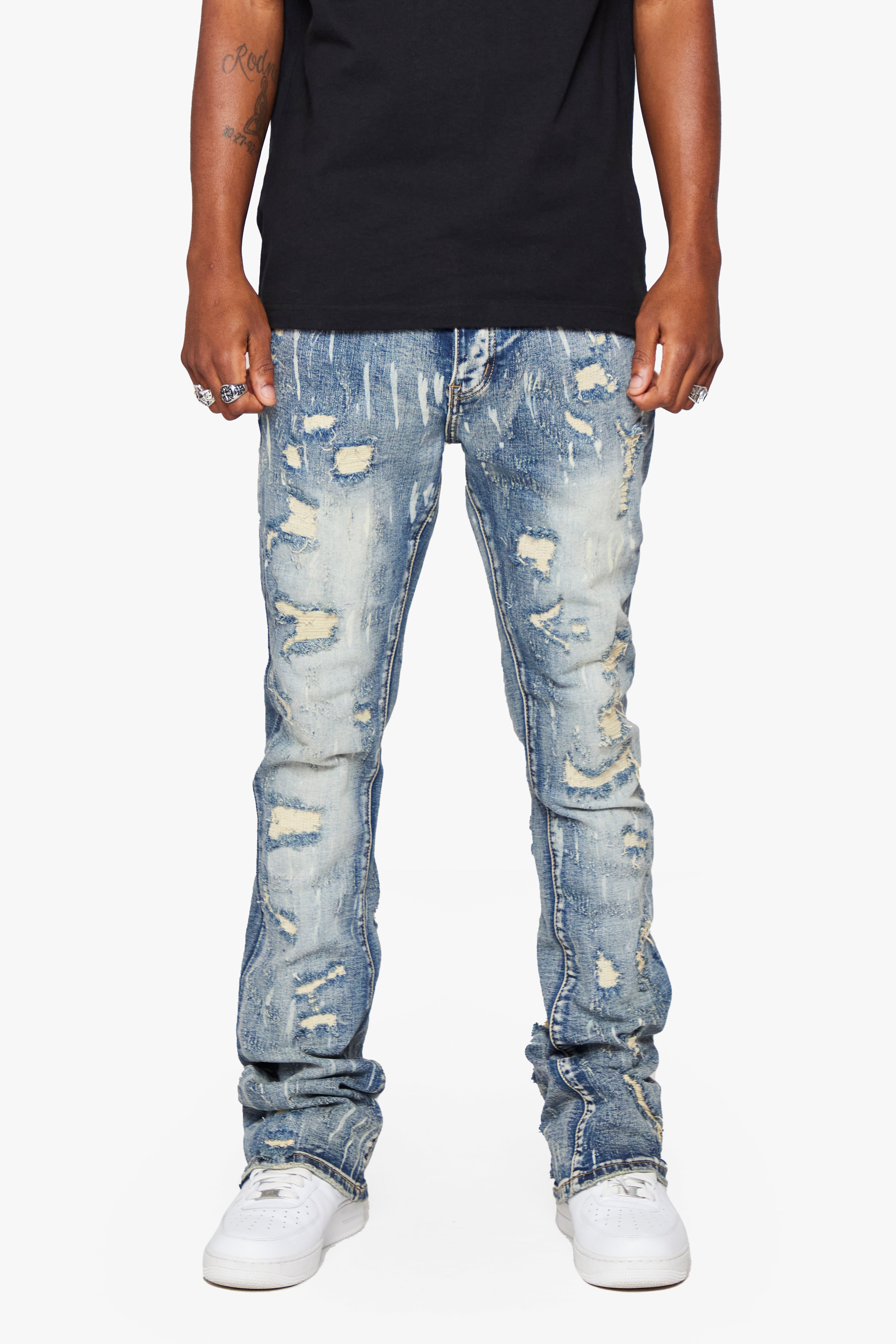 6Th Nbrhd River Valley Men's Jeans - Distressed Wash