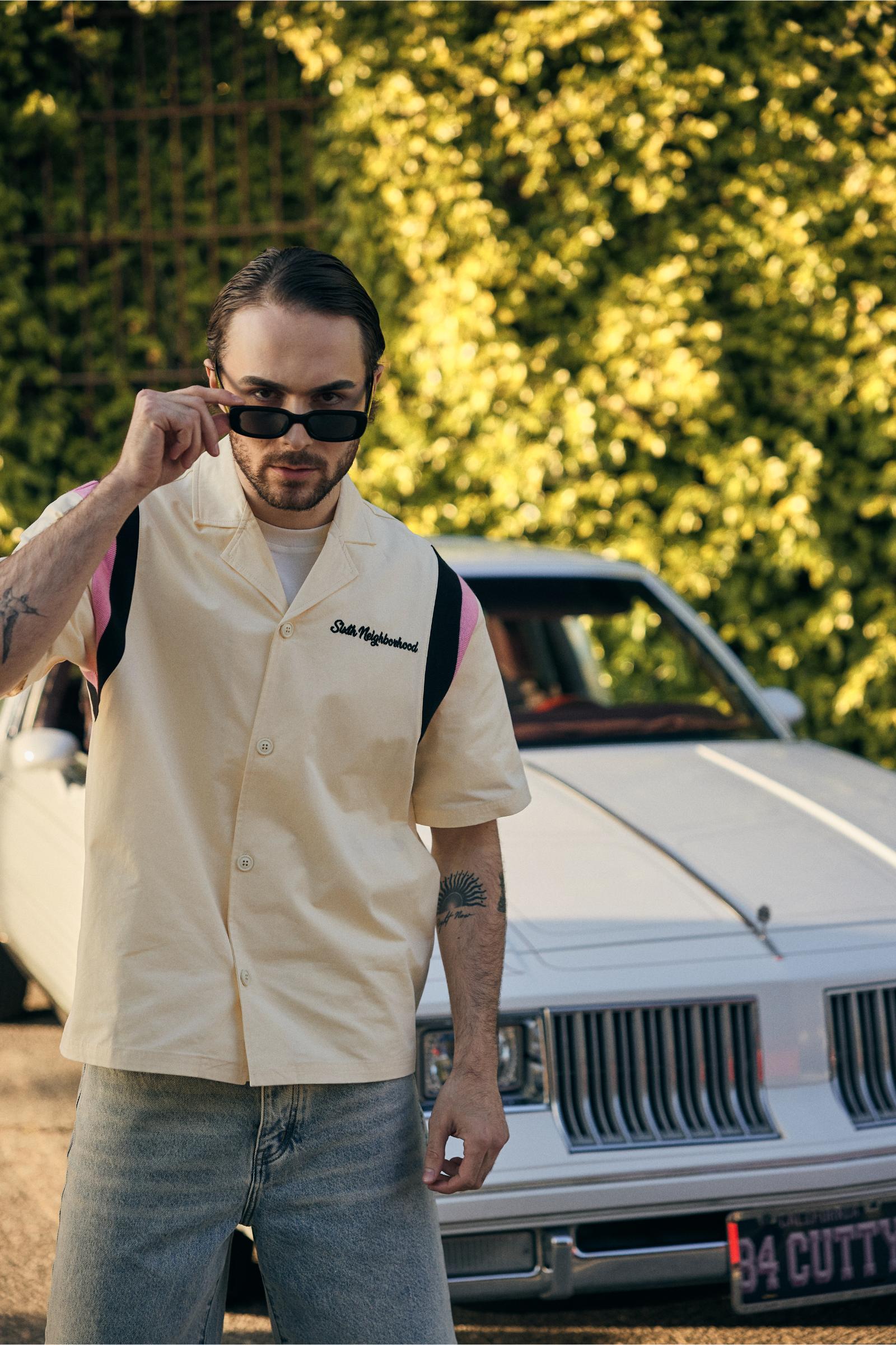 6Th Nbrhd Embroidered Panel Shirt - Camp Collar