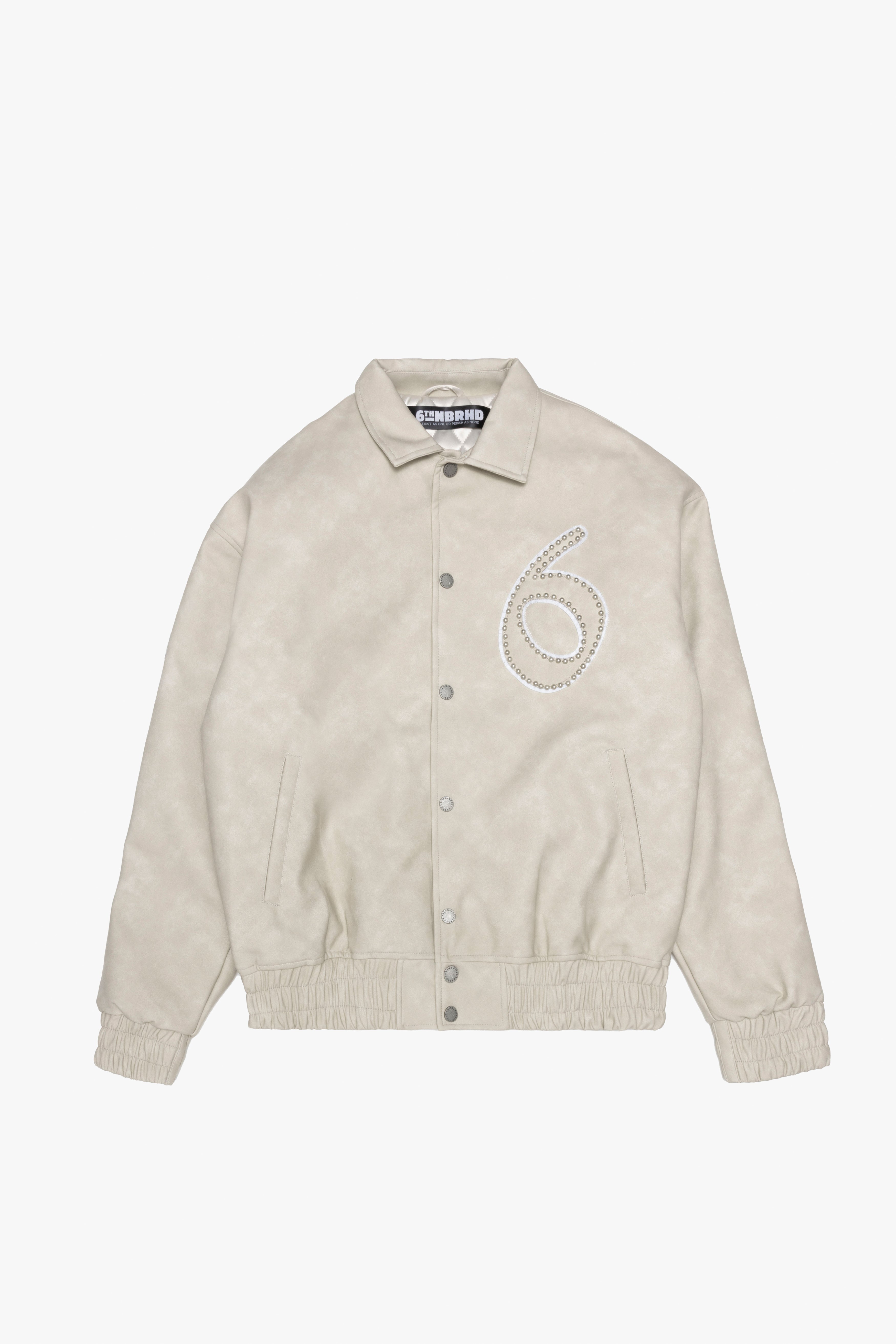 6Th Nbrhd Star Studded Men's Jacket - Beige