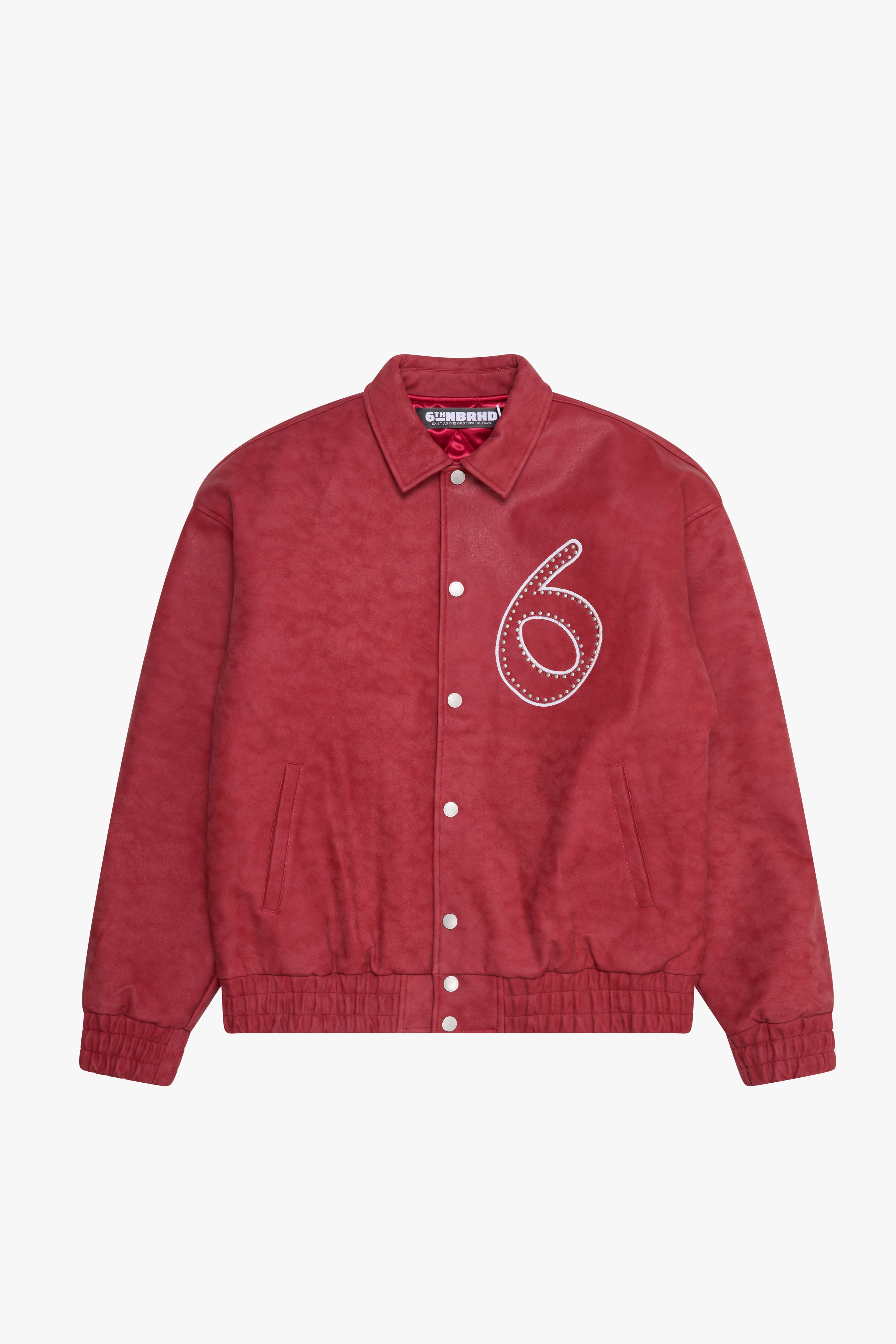 6Th Nbrhd Star Studded Men's Jacket - Red