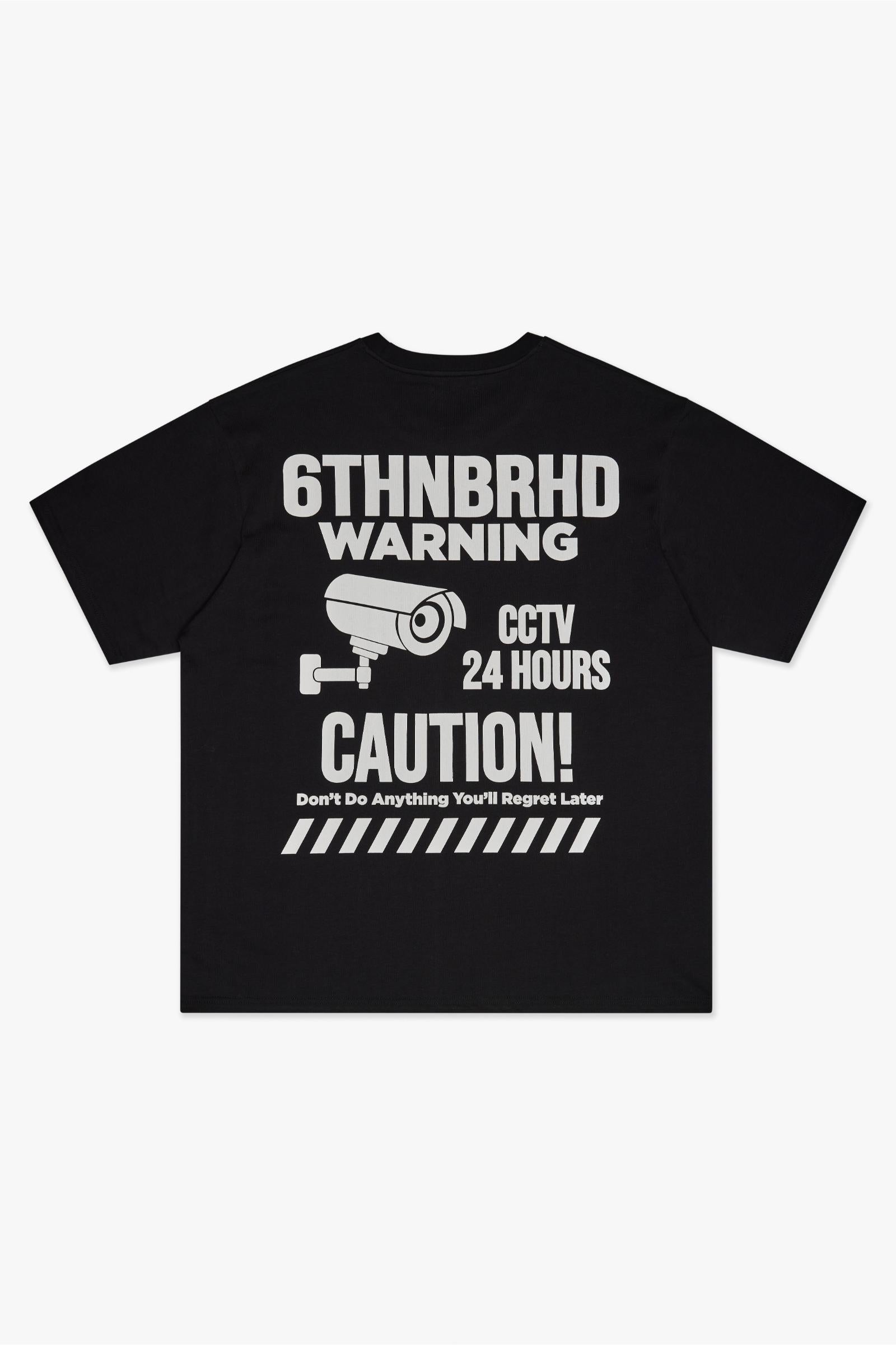 6Th Nbrhd Warning Tee - Black T-Shirt