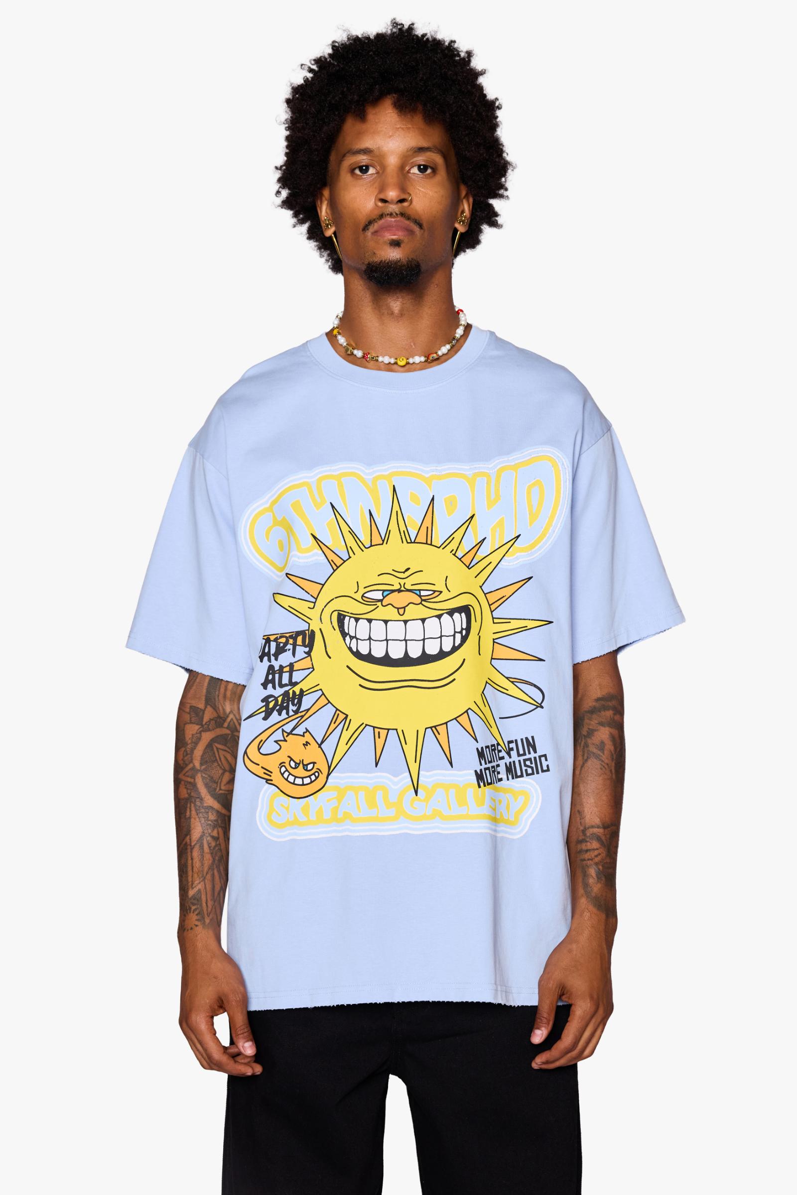 6Th Nbrhd Skyfall Men's T-Shirt - Light Blue