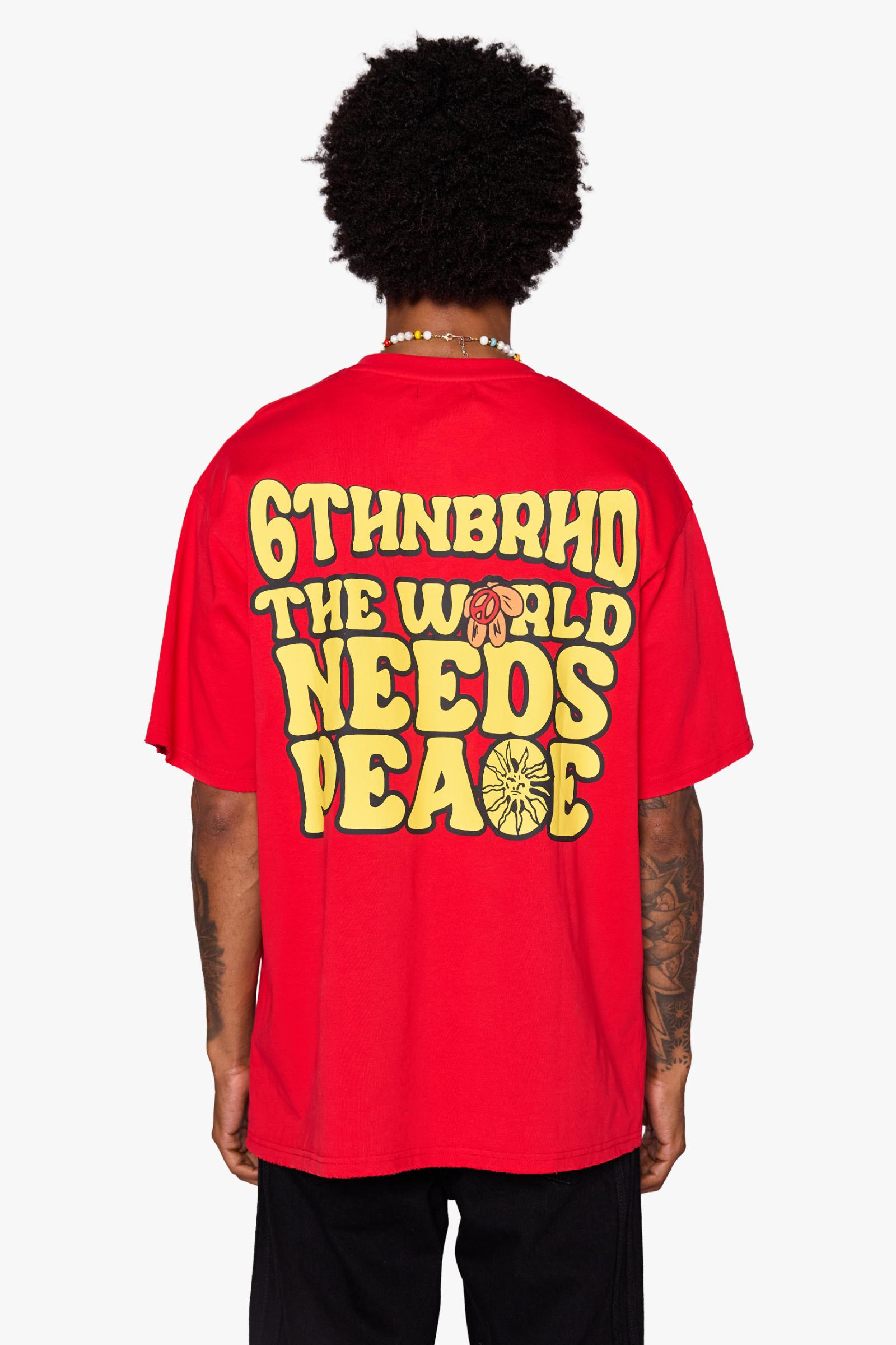 6Th Nbrhd Need Peace Men's T-Shirt - Red