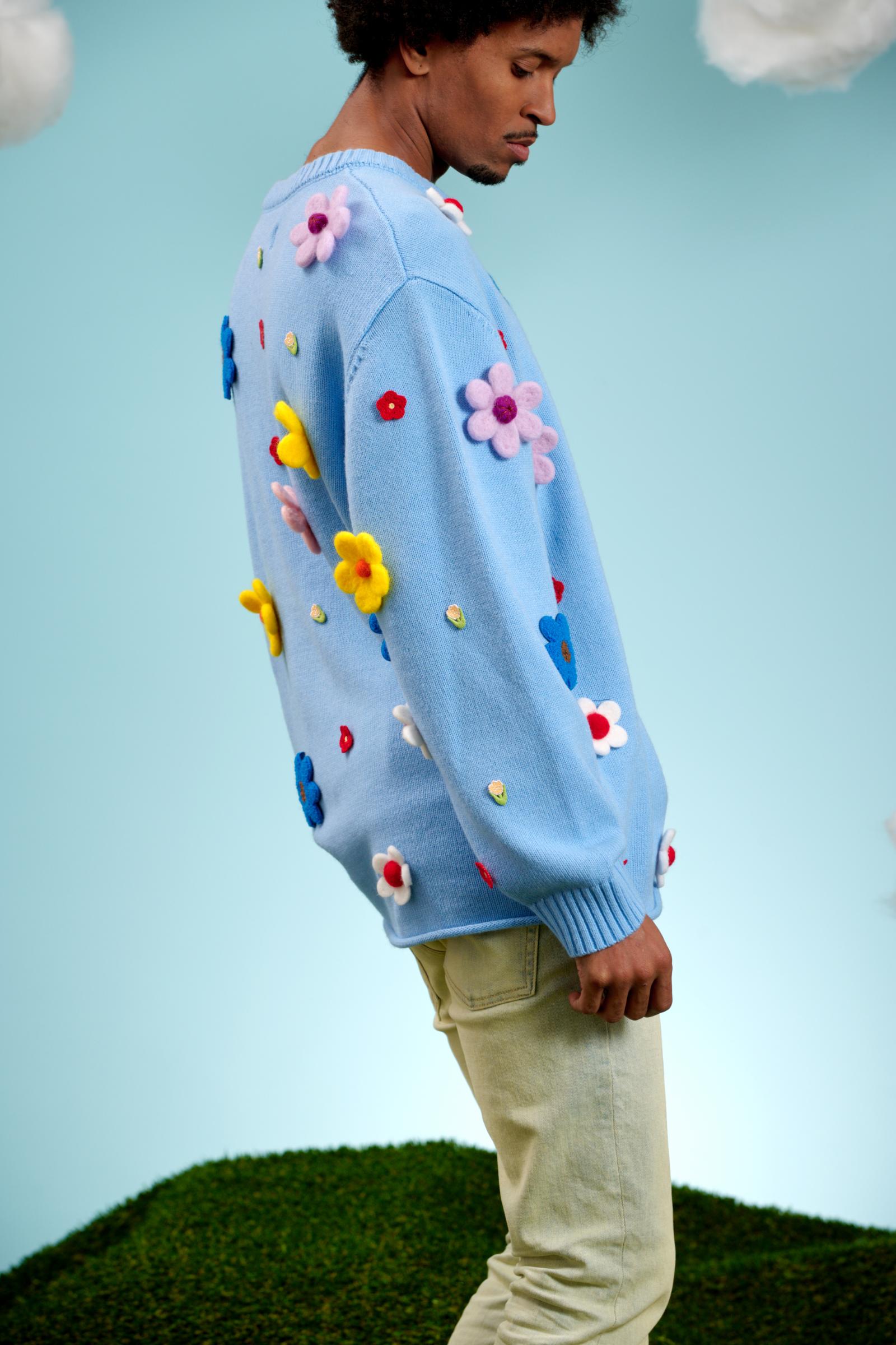 6Thneighborhood Flower Kids Sweater - Appliqué