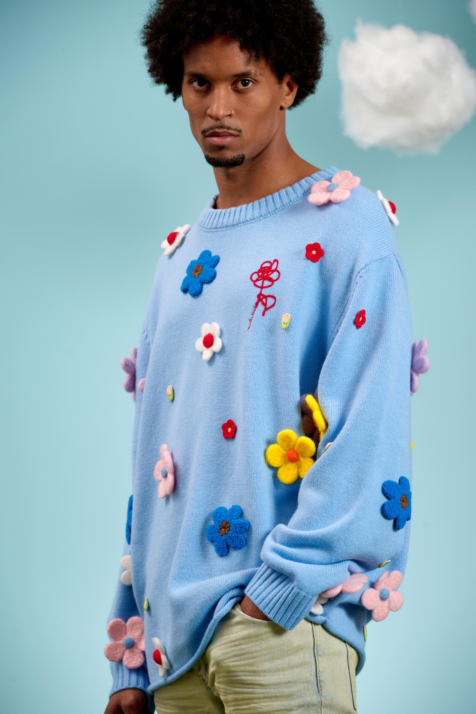 6Thneighborhood Flower Kids Sweater - Appliqué