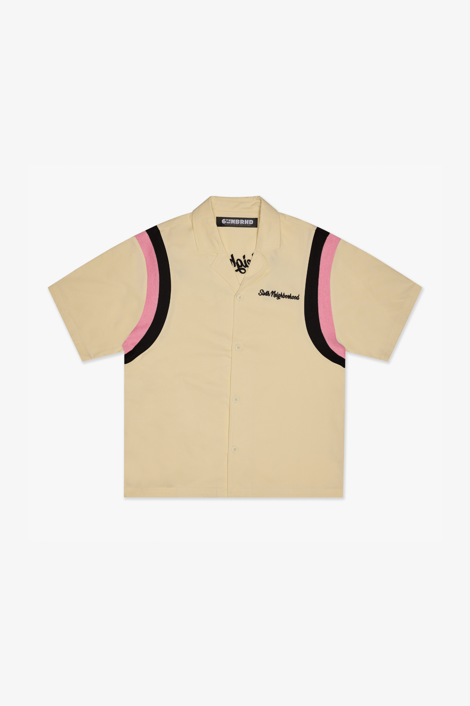6Th Nbrhd Embroidered Panel Shirt - Camp Collar