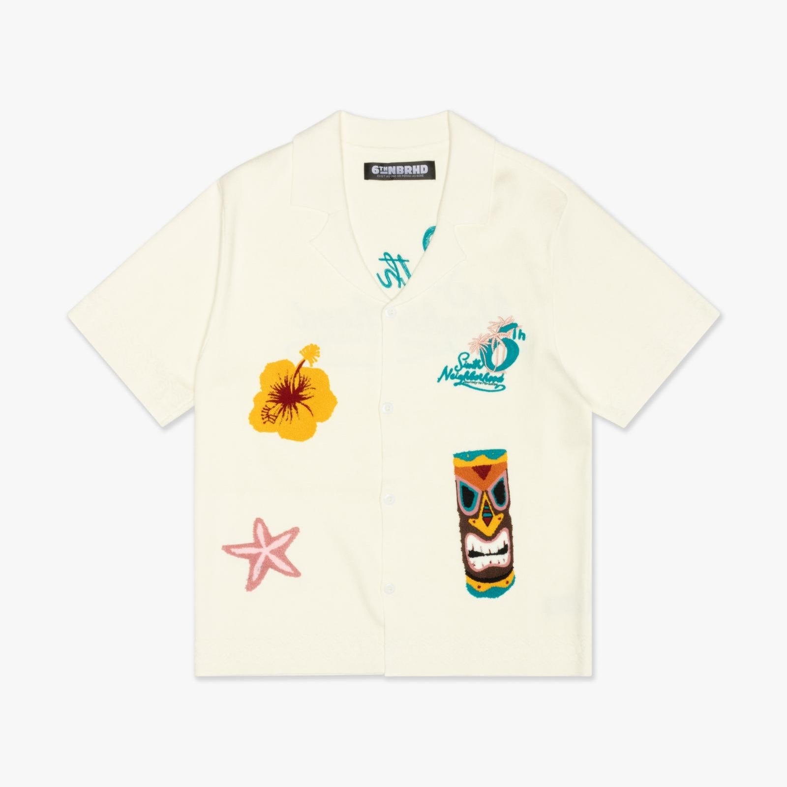 6Th Nbrhd Tropics Men's Shirt - Off-White