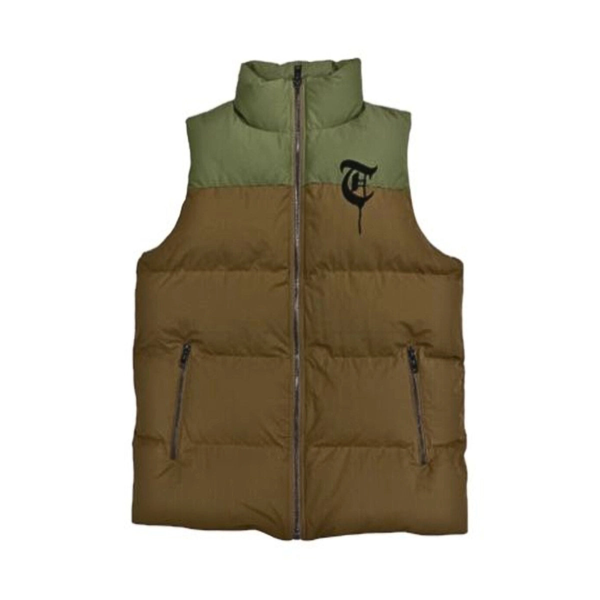 Trnchs "Aurora Green/Brown Bubble Vest" Puffer Vest