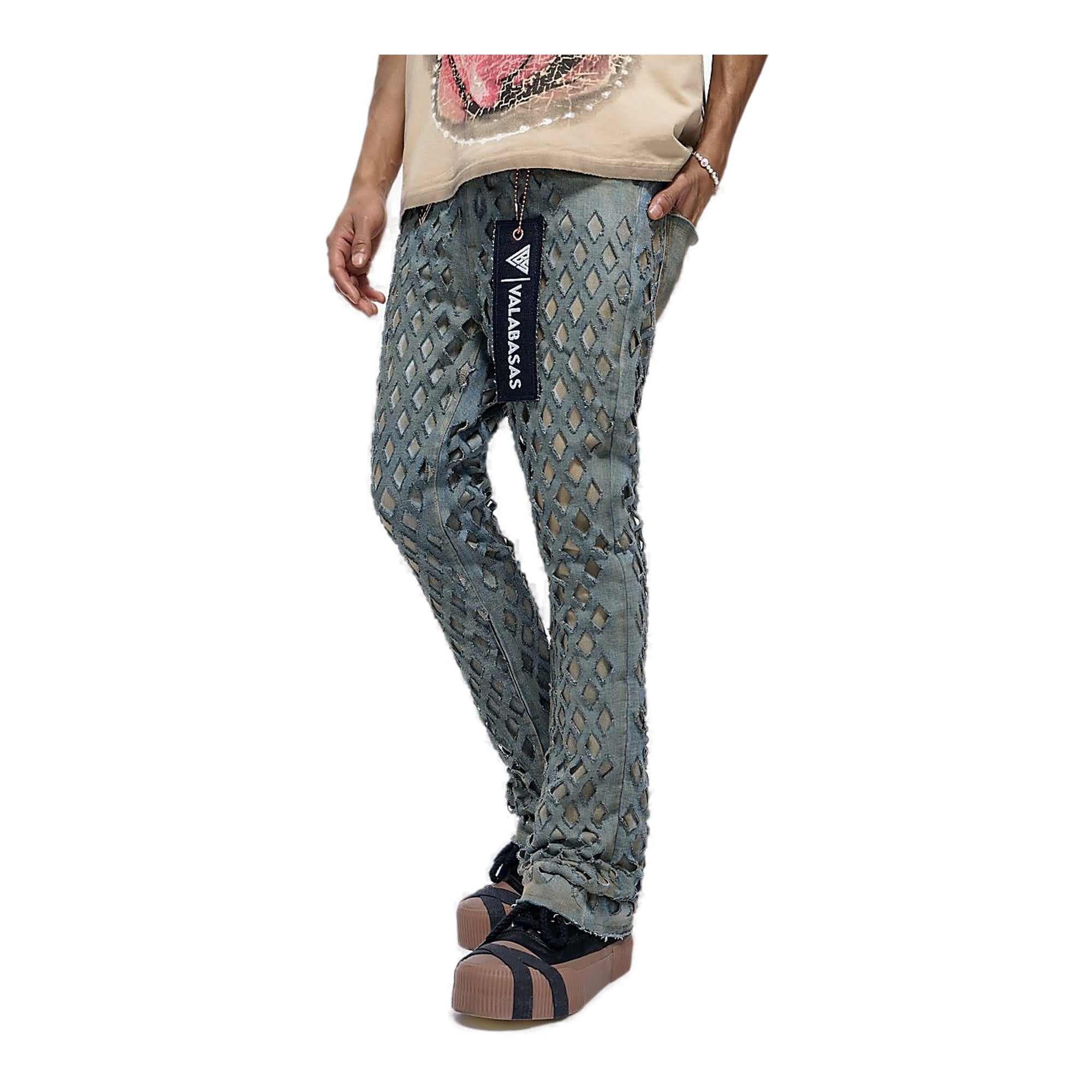 Valabasas Diamond Jeans - Raw Edge Dirty Vintage