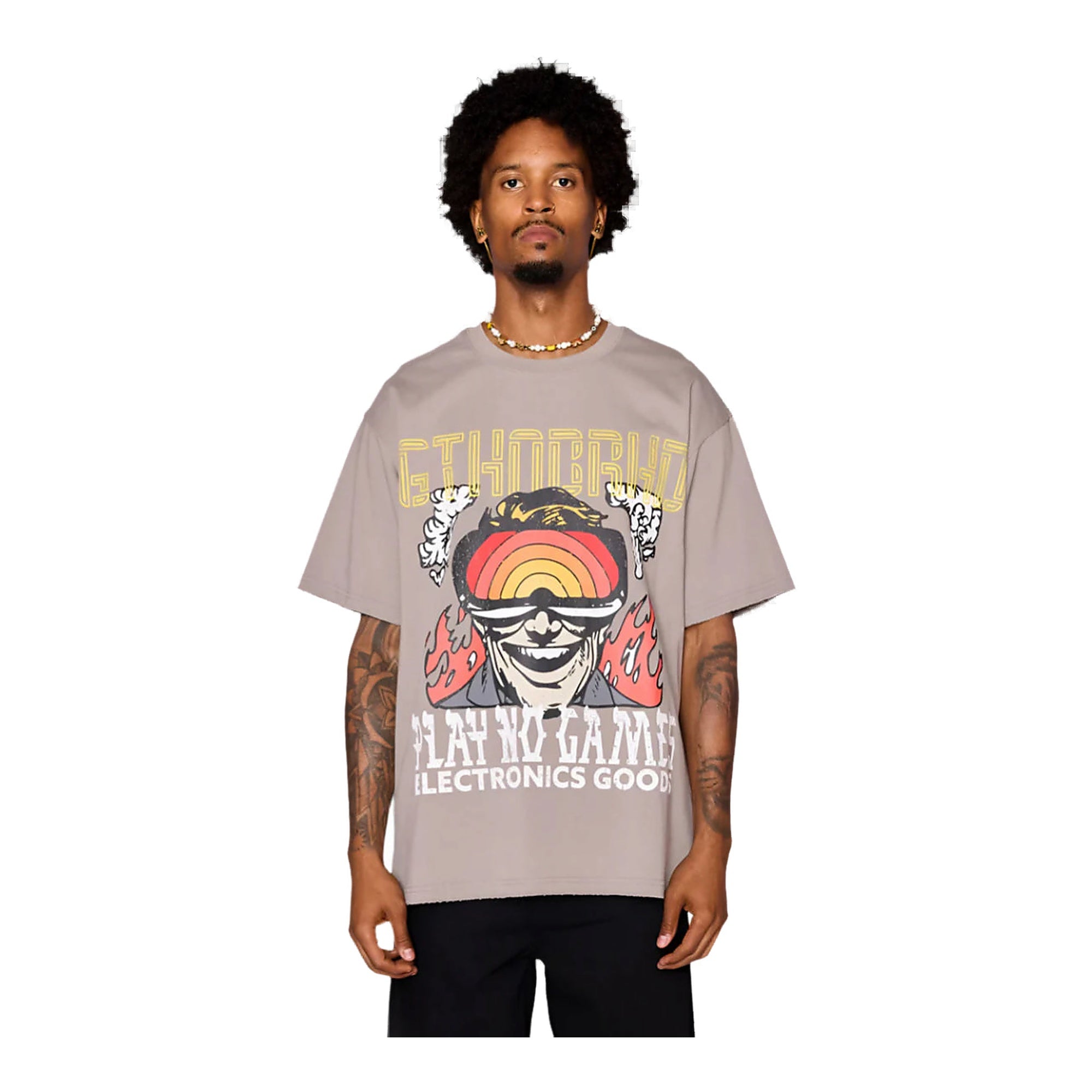 6Th Nbrhd "No batteries" T-Shirt - Gray