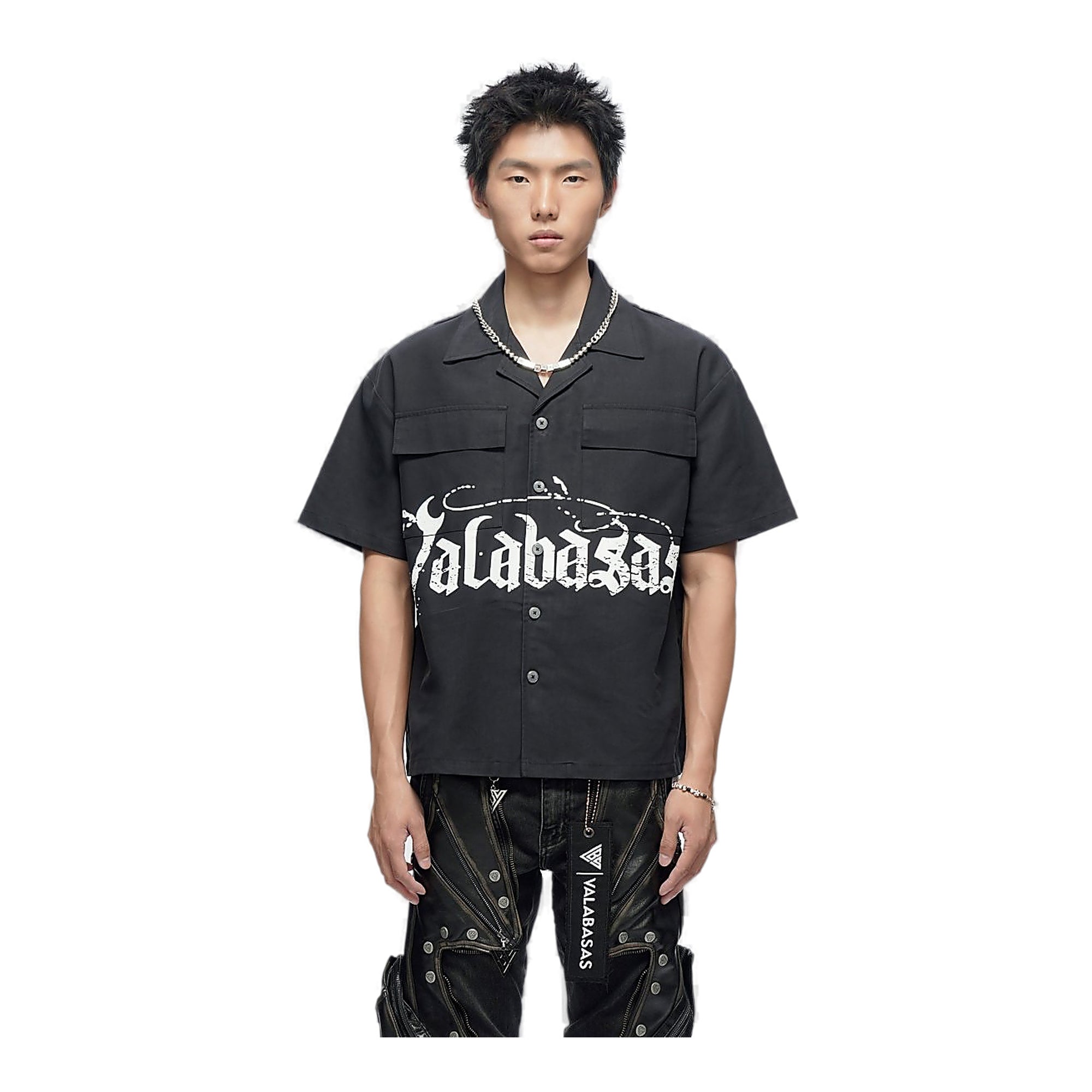 Valabasas Lettering Shirt - Layered Black