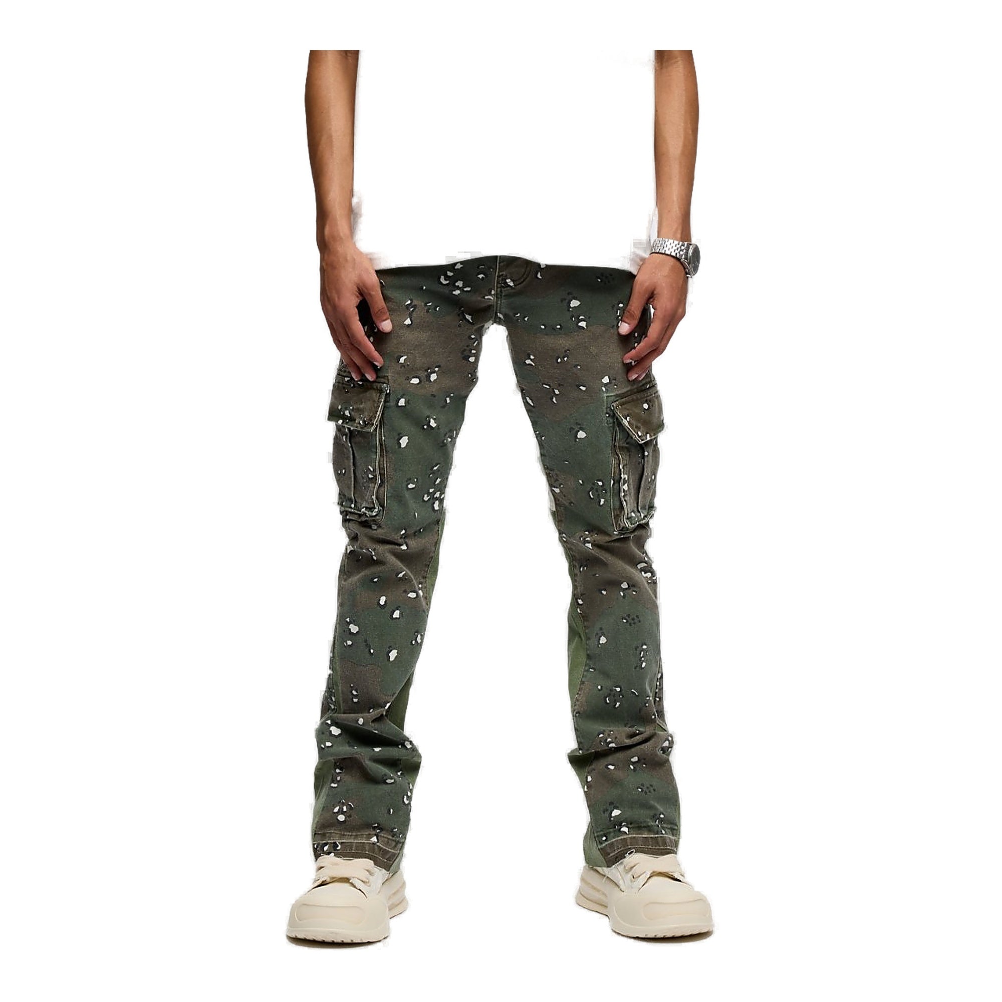 Valabasas Geno Stacked Flare Jean - Camouflage Cargo Pants