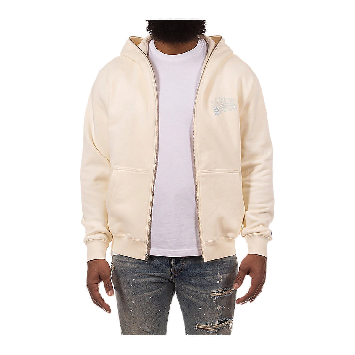 Billionaire Boys Club Small Curve Zip Hoodie - Heavyweight Winter White