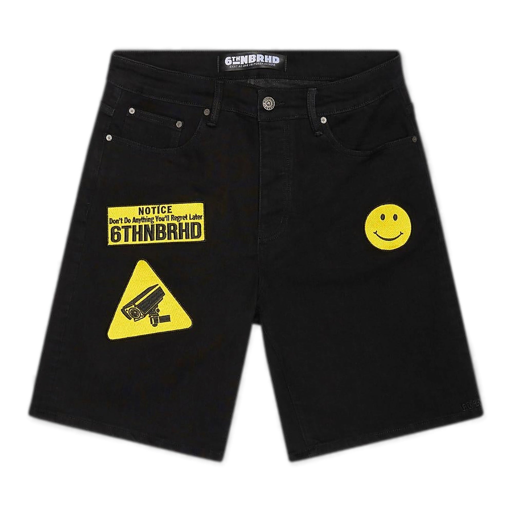 6Th Nbrhd Surveillance Denim Shorts Men - Black