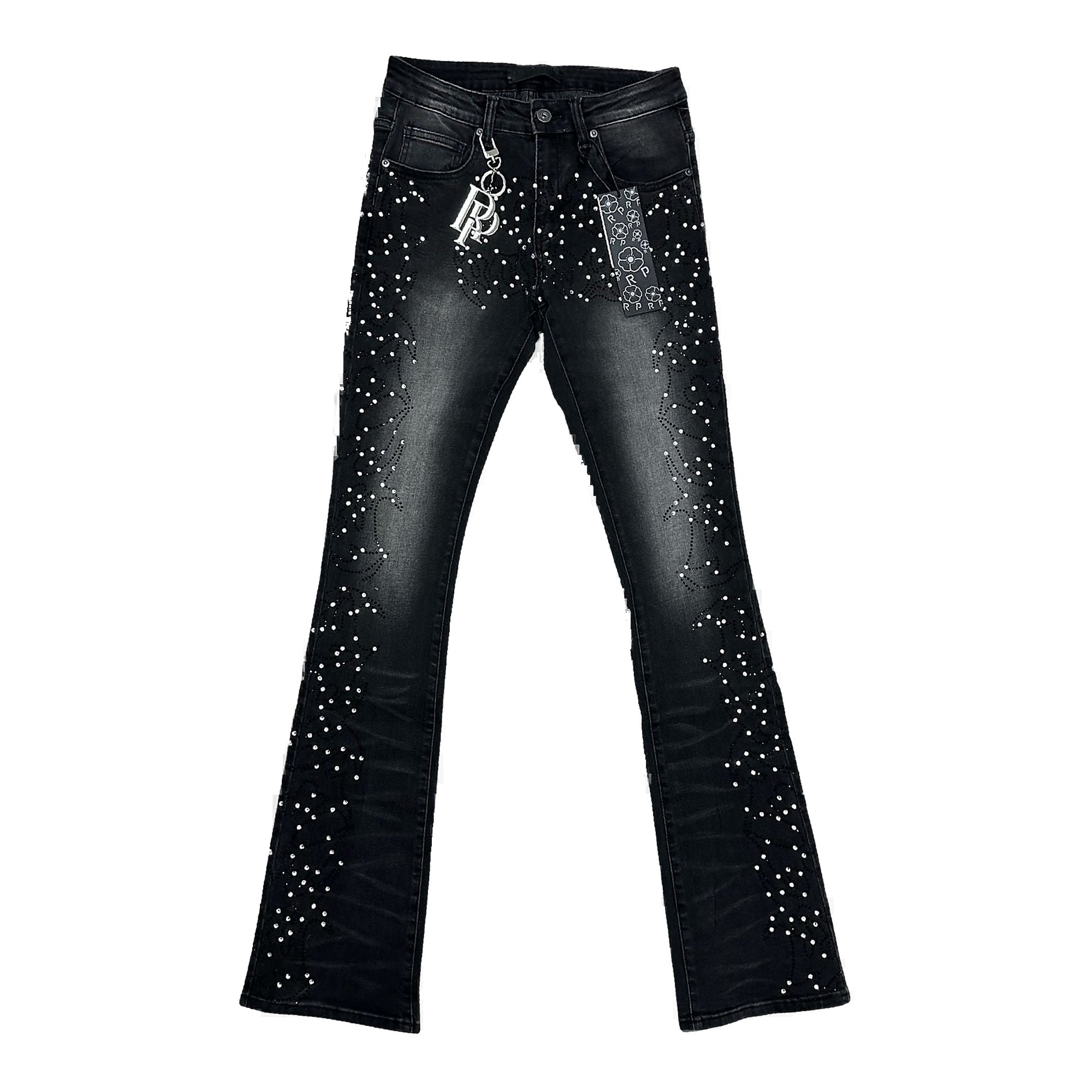 Red Poppy Stacked Flared Fit Jeans