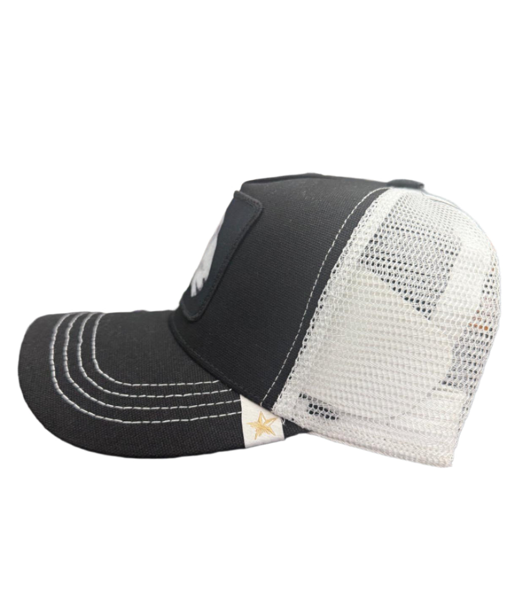 Gold Star Goat Trucker Hat - Black