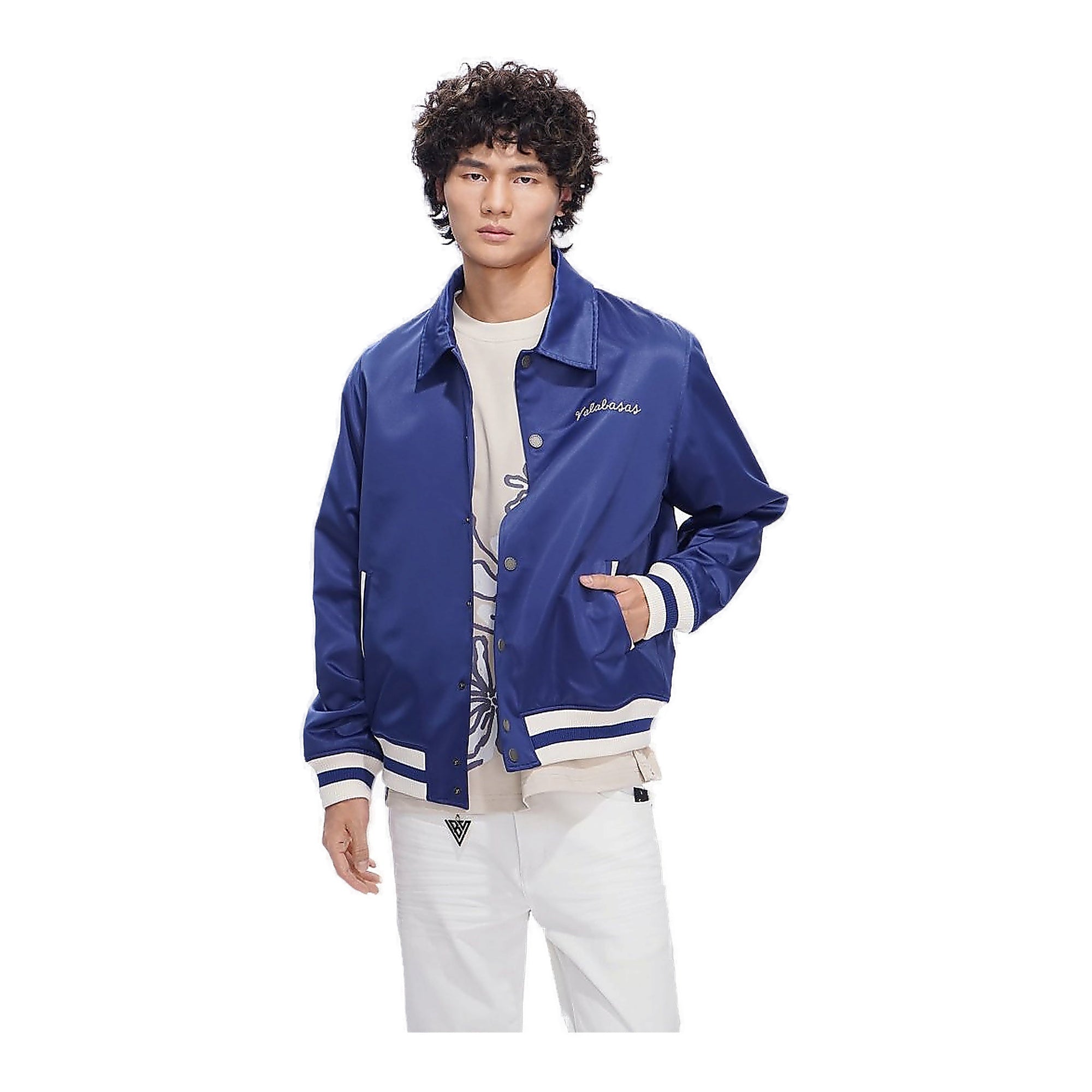 Valabasas Applause Varsity Jacket - Oversized Blue