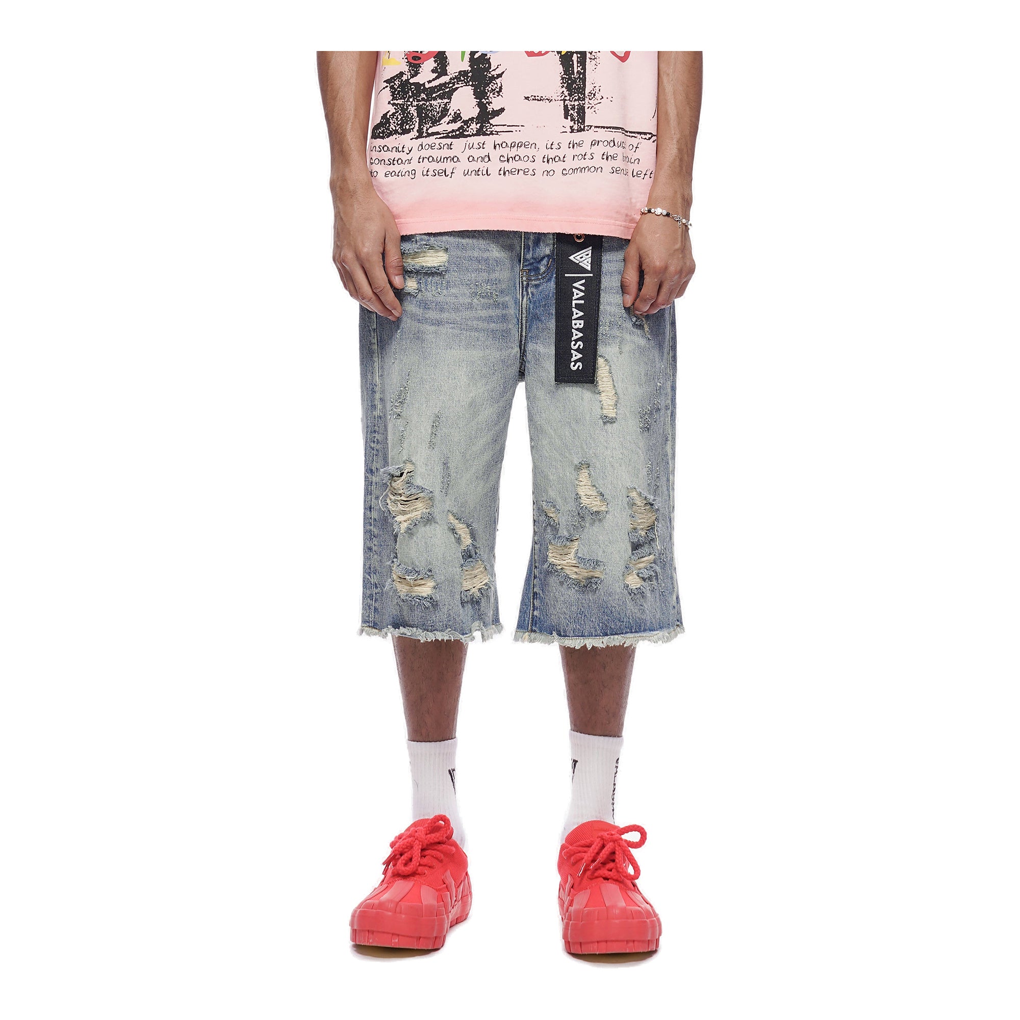 Valabasas Frayed Denim Shorts - Distressed