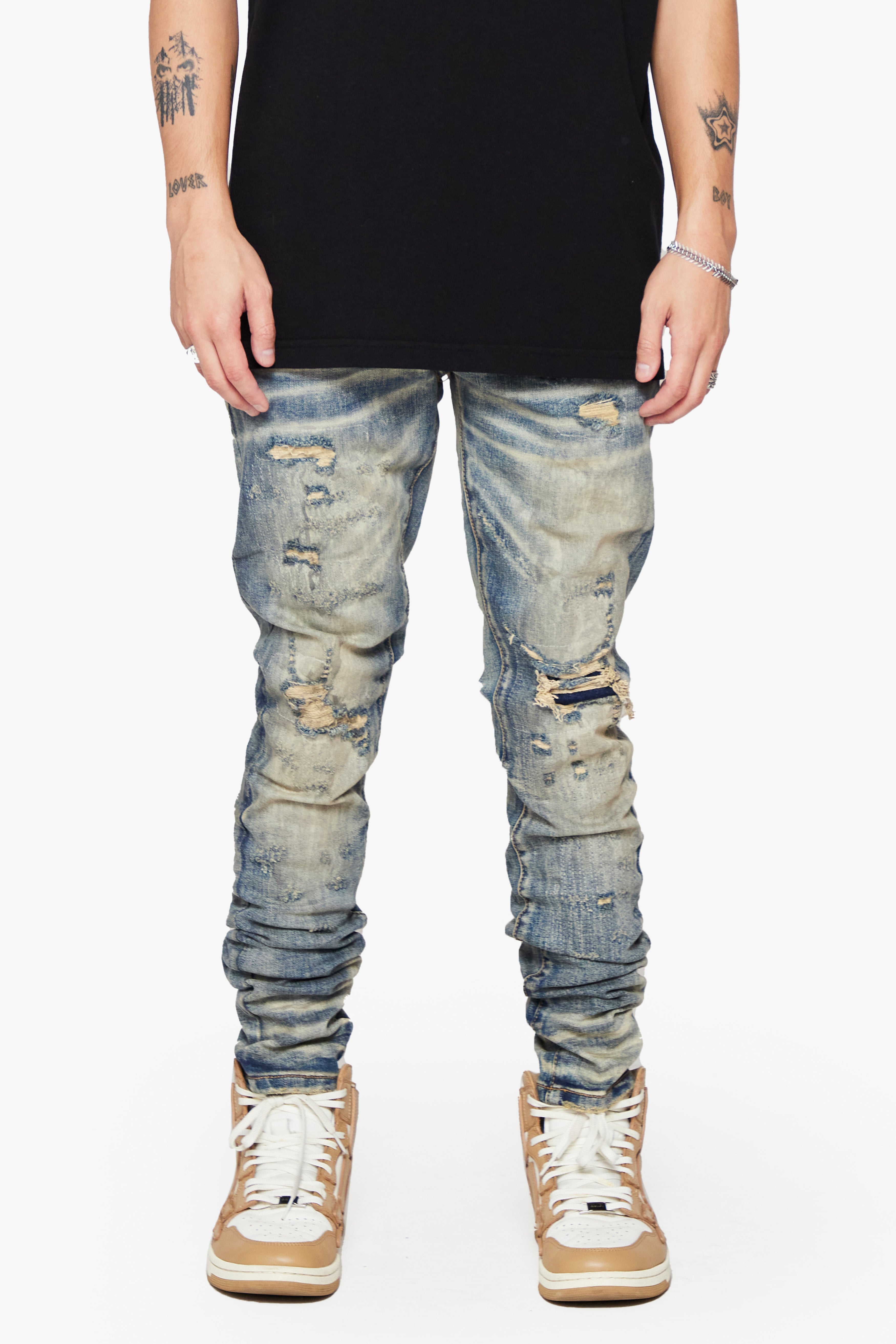 6Th Nbrhd Dirt Road Men's Jeans - Distressed Wash