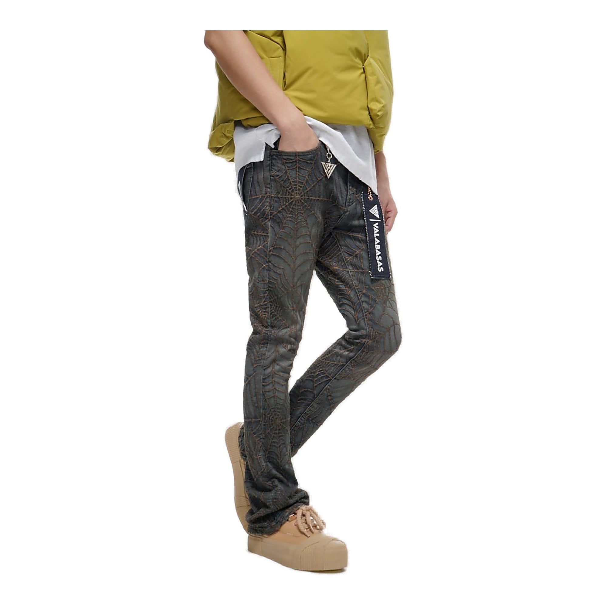 Valabasas Operator Dirty Stacked Flare Jean - Dark Wash
