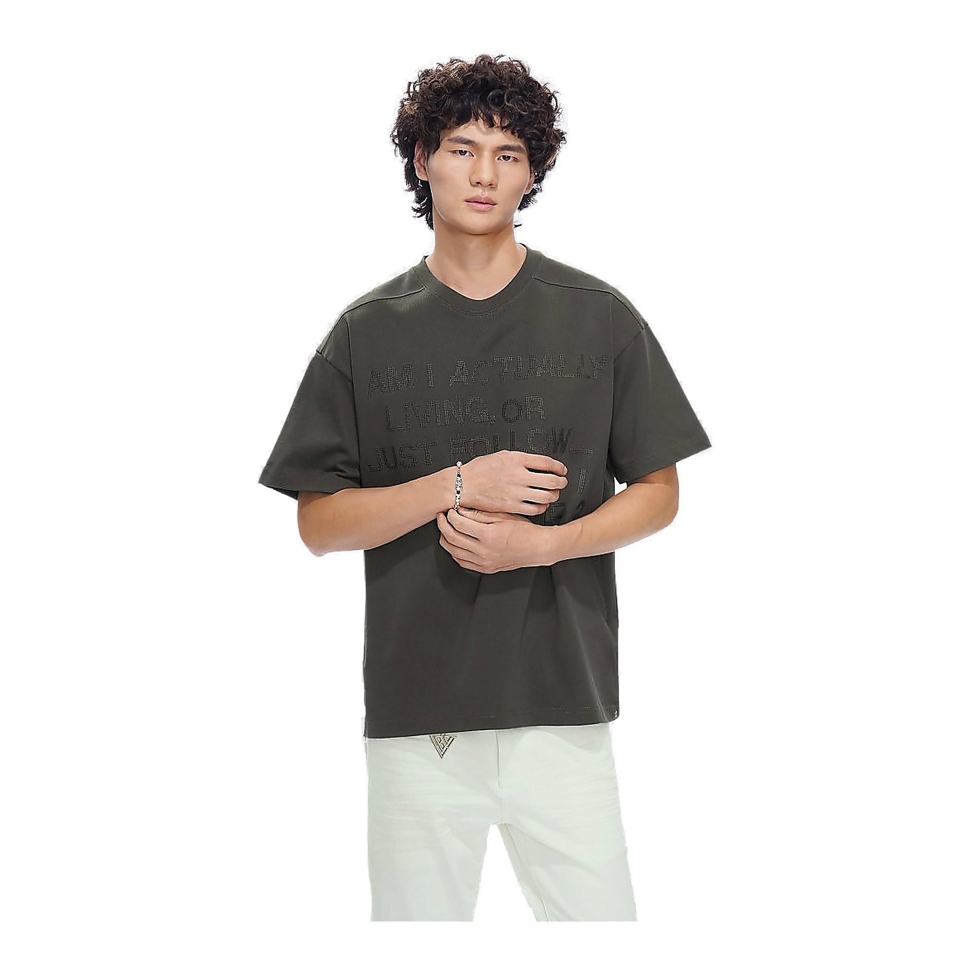 Valabasas Rhinestone Tee - Oversized Grey