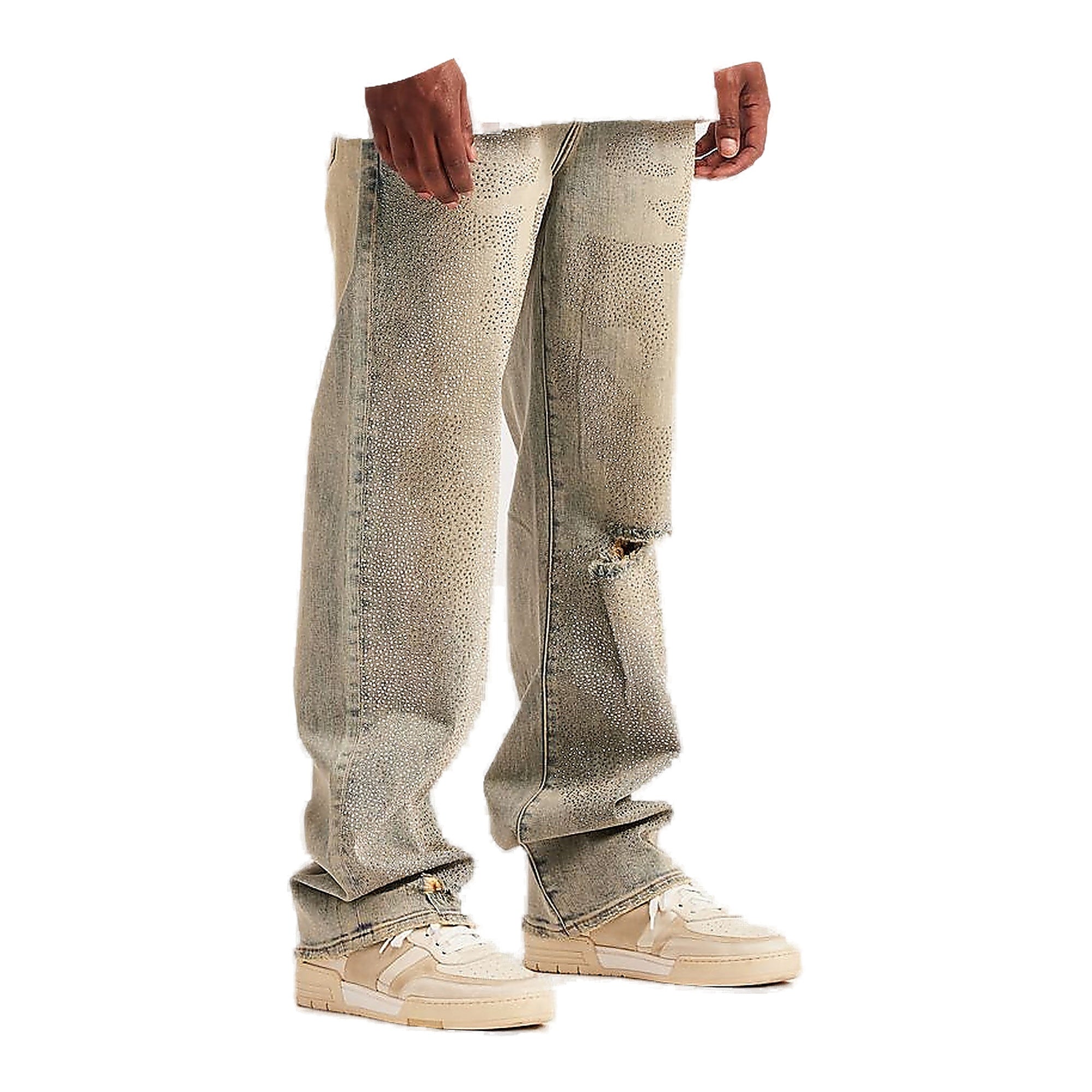 Embellish Whisker Jeans - Distressed