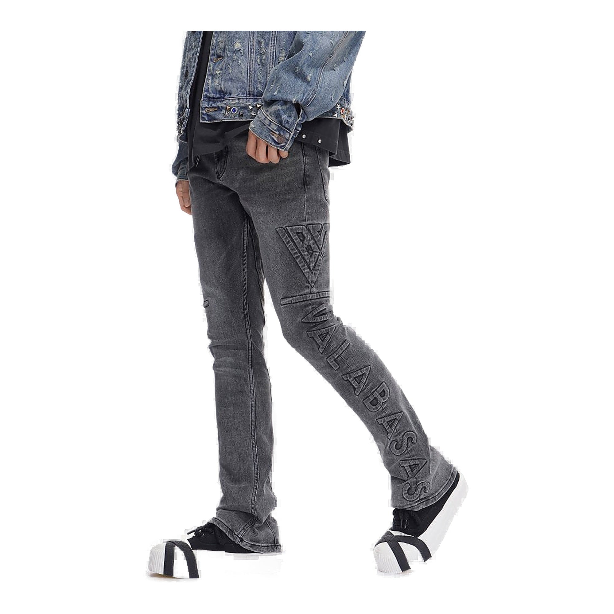 Valabasas Grey Wash Stacked Jeans - Gray Wash