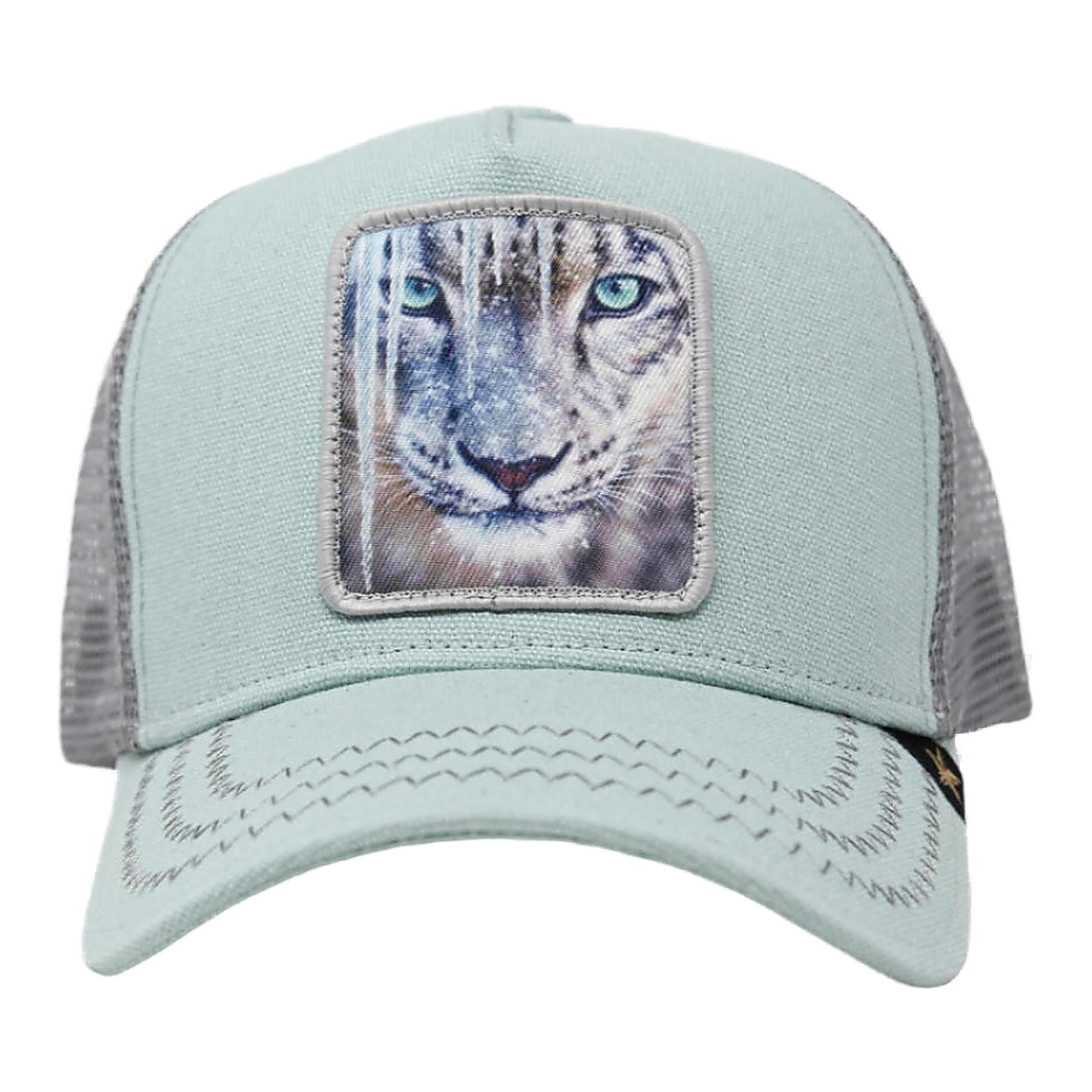 Gold Star Ice Tiger Trucker Hat - Light Blue