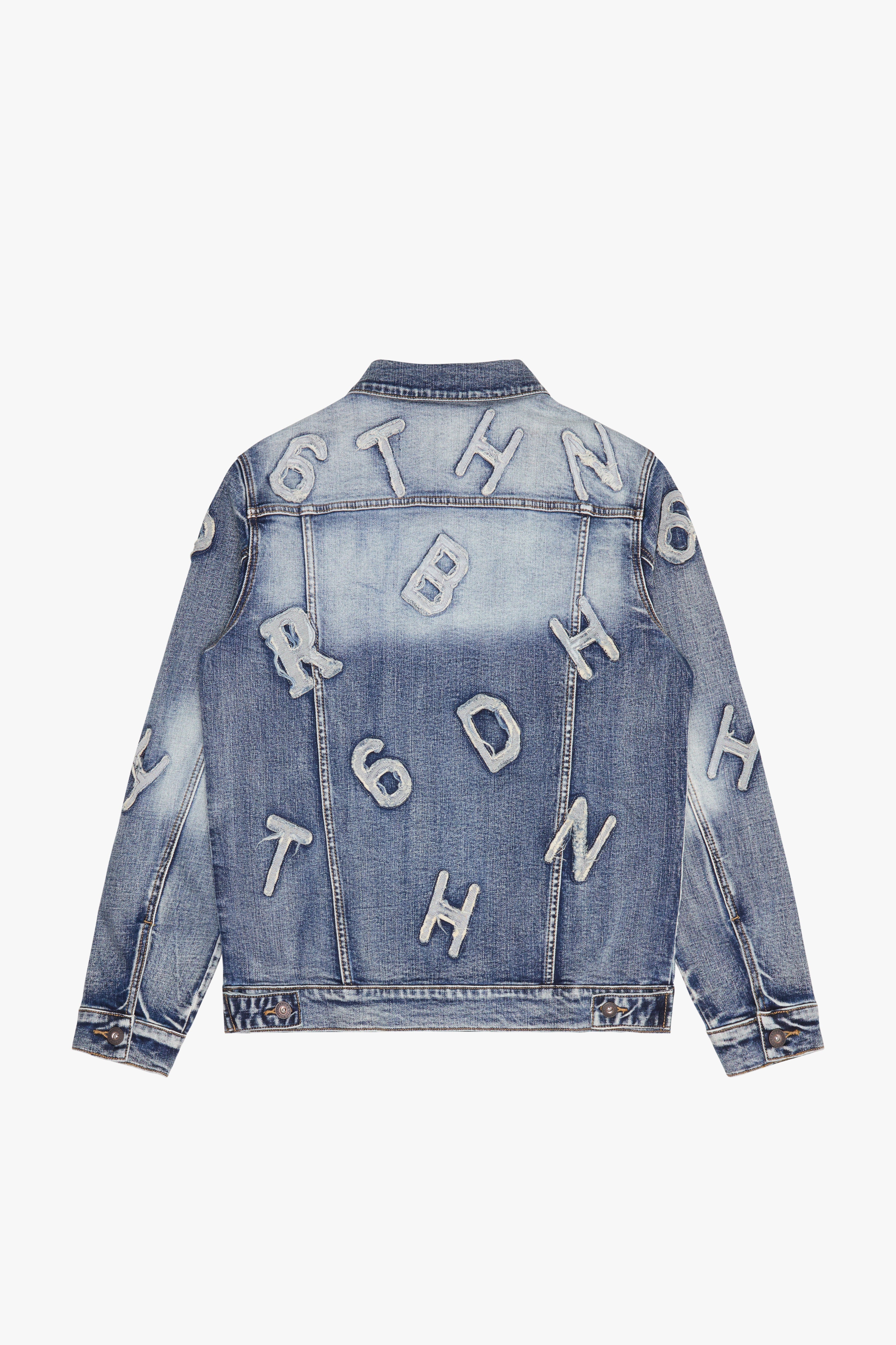 6Th Nbrhd Puzzle Men's Trucker Jacket - Light Wash
