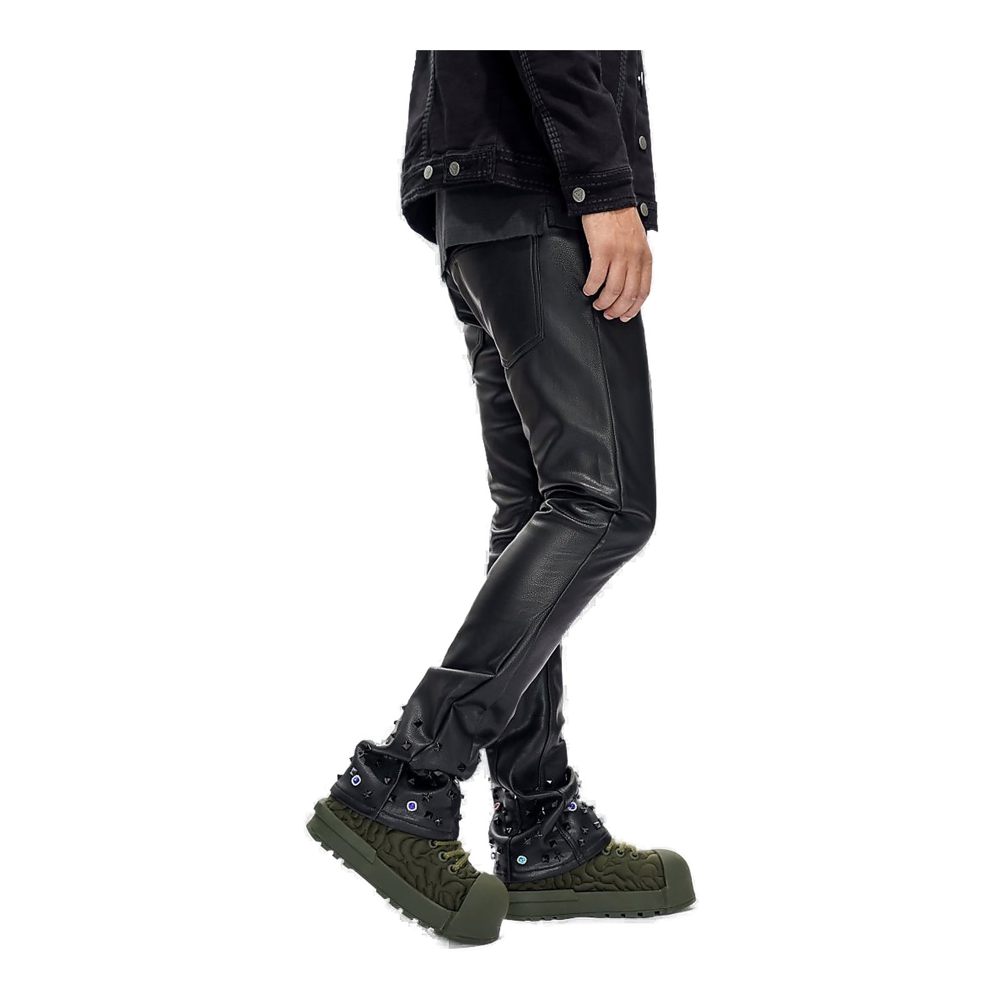 Valabasas Ion Leather Denim Men's Jeans - Black