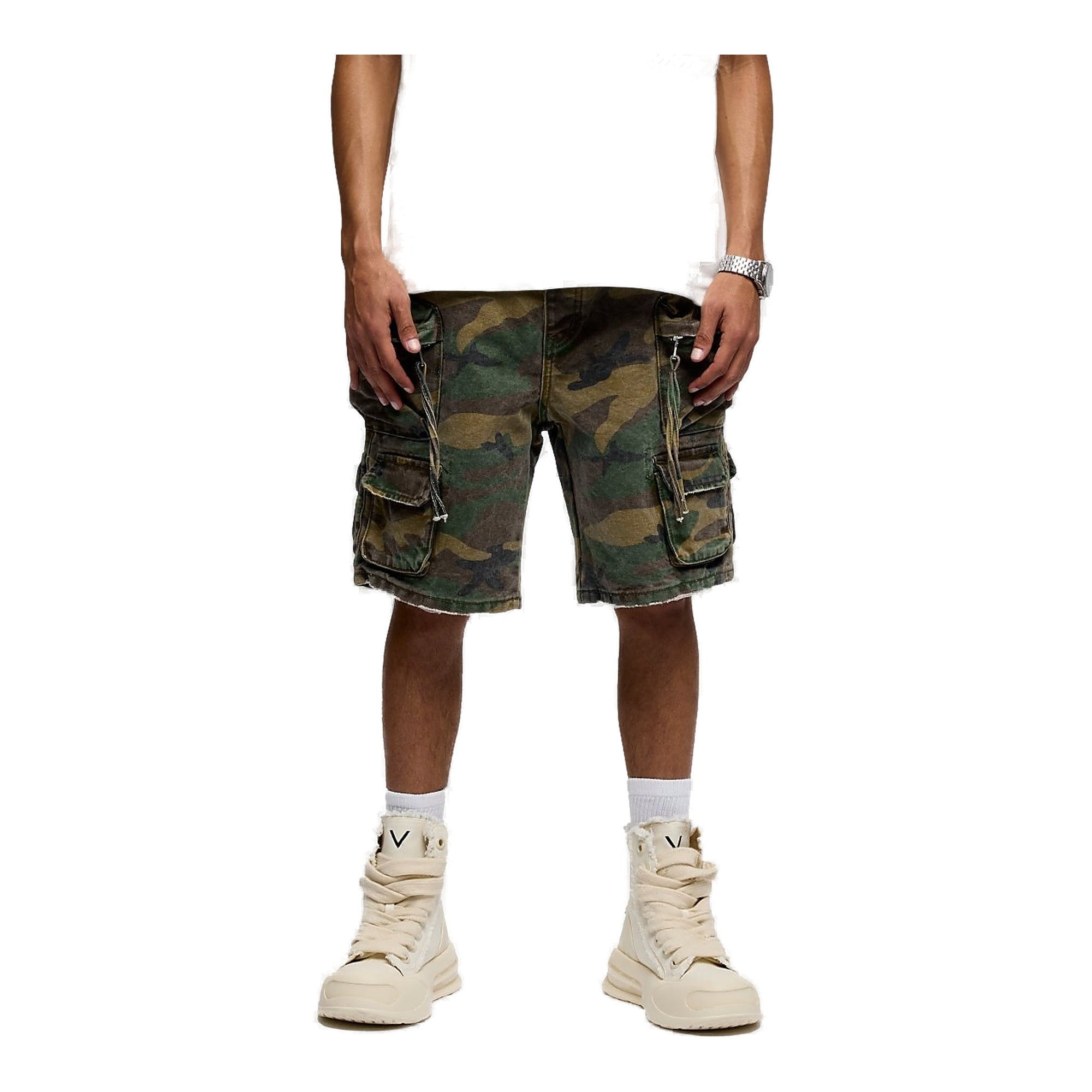 Valabasas Descend Er Green Men's Shorts - Camouflage Pattern